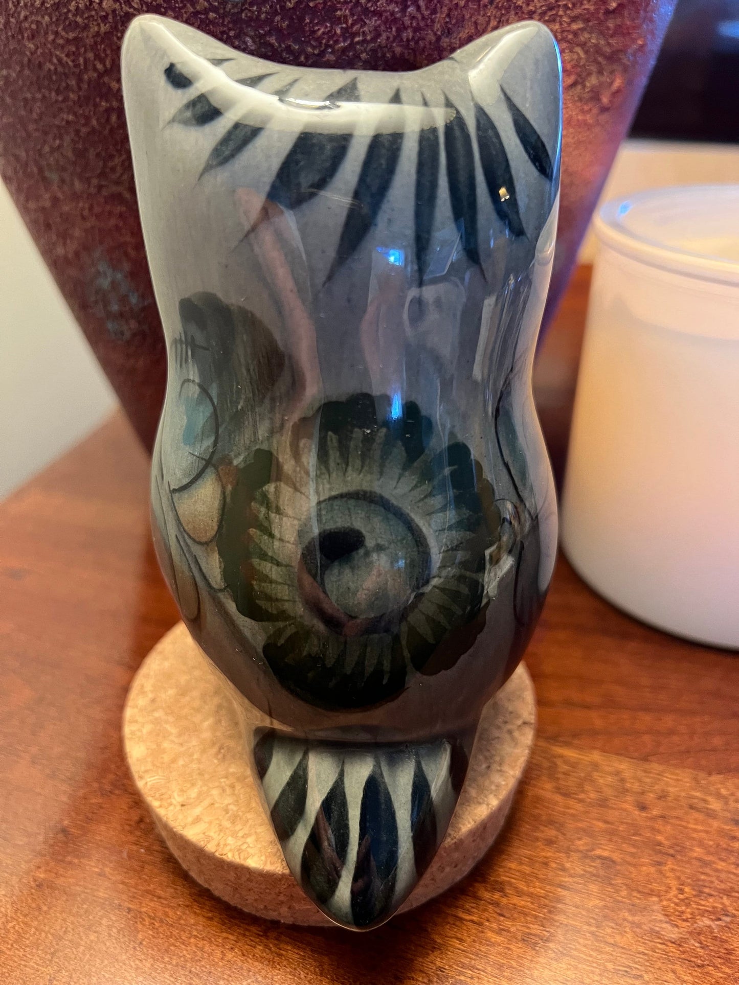 Vintage Tonala Pottery Owl - El Palomar Ken Edwards - Mexican Folk Art