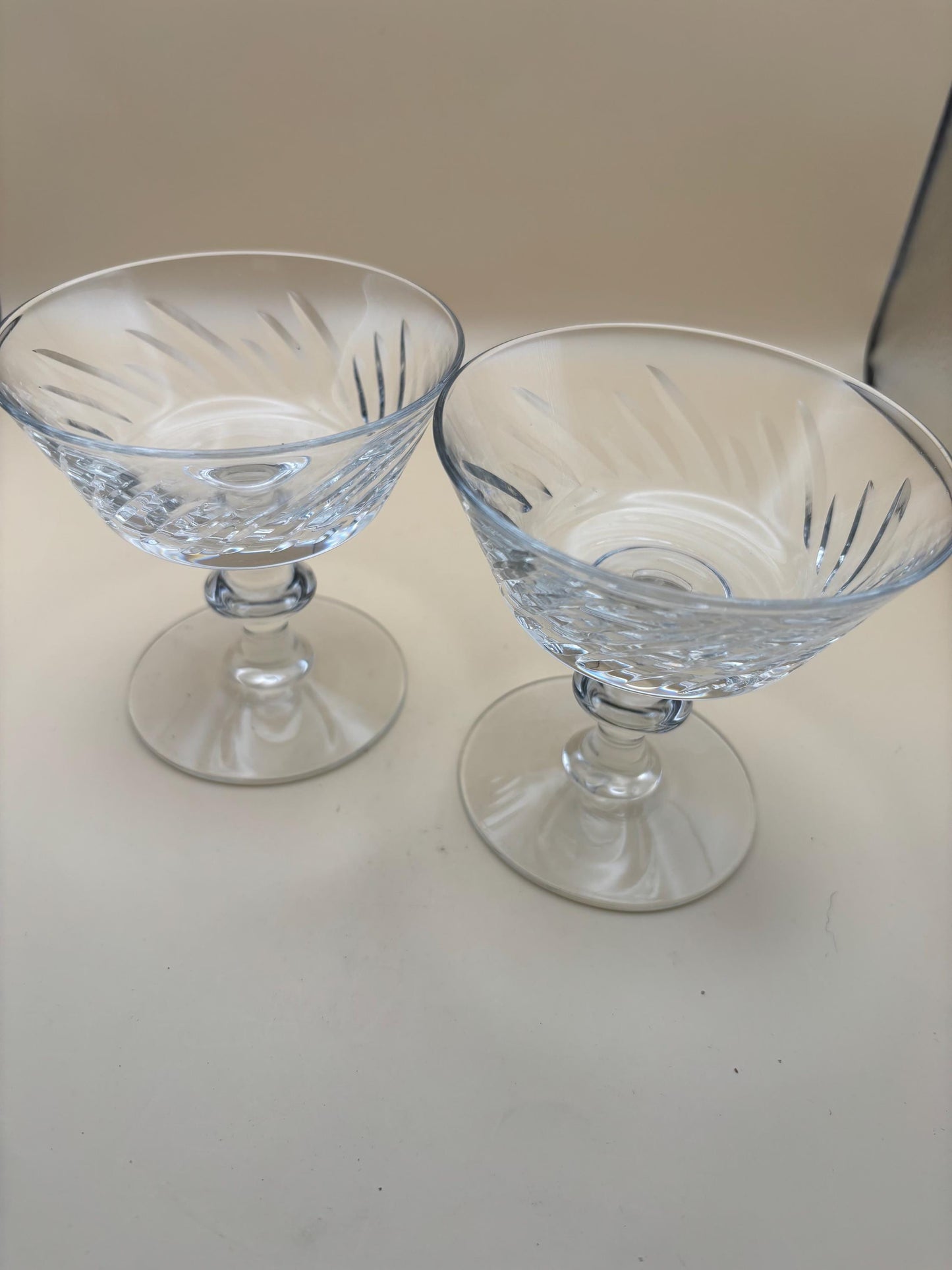 Vintage Crystal Dessert Glasses Set of 2 Lover Antiques and Vintage