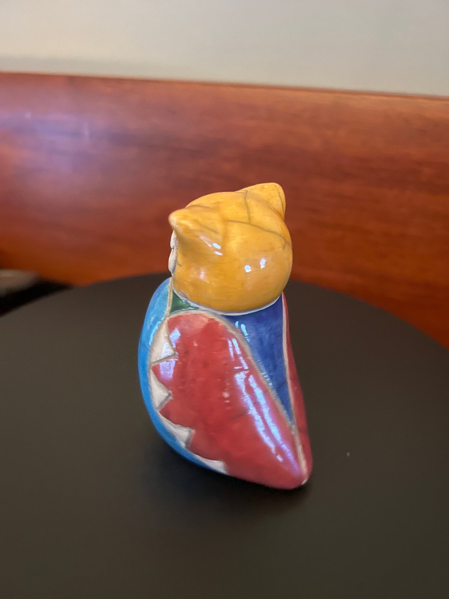 Vintage Mosaic Pottery Owl Figurine, Hand Made in South Africa
