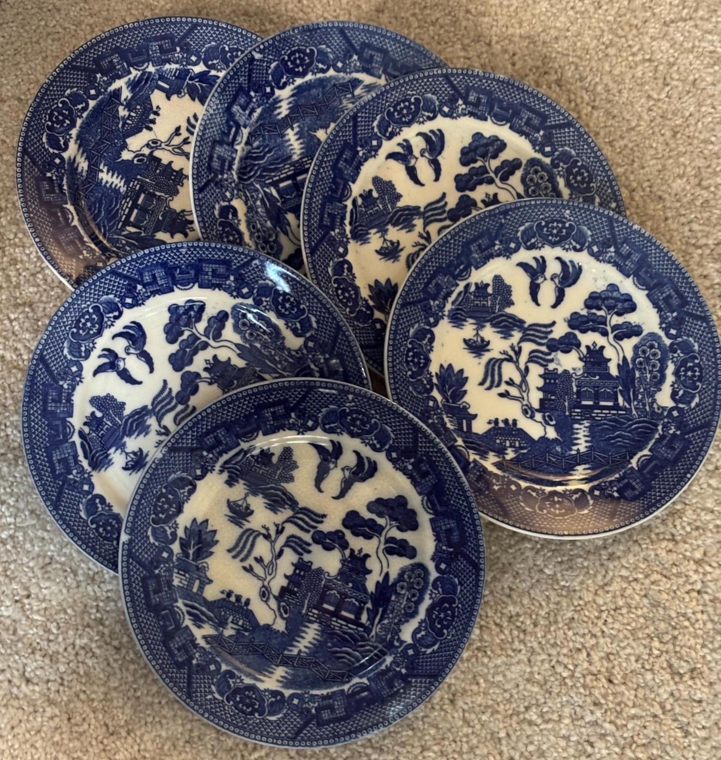 Antique Blue Willow Plate, Bone China, Signed Made in Occupied Japan, Lover Antiques and Vintage