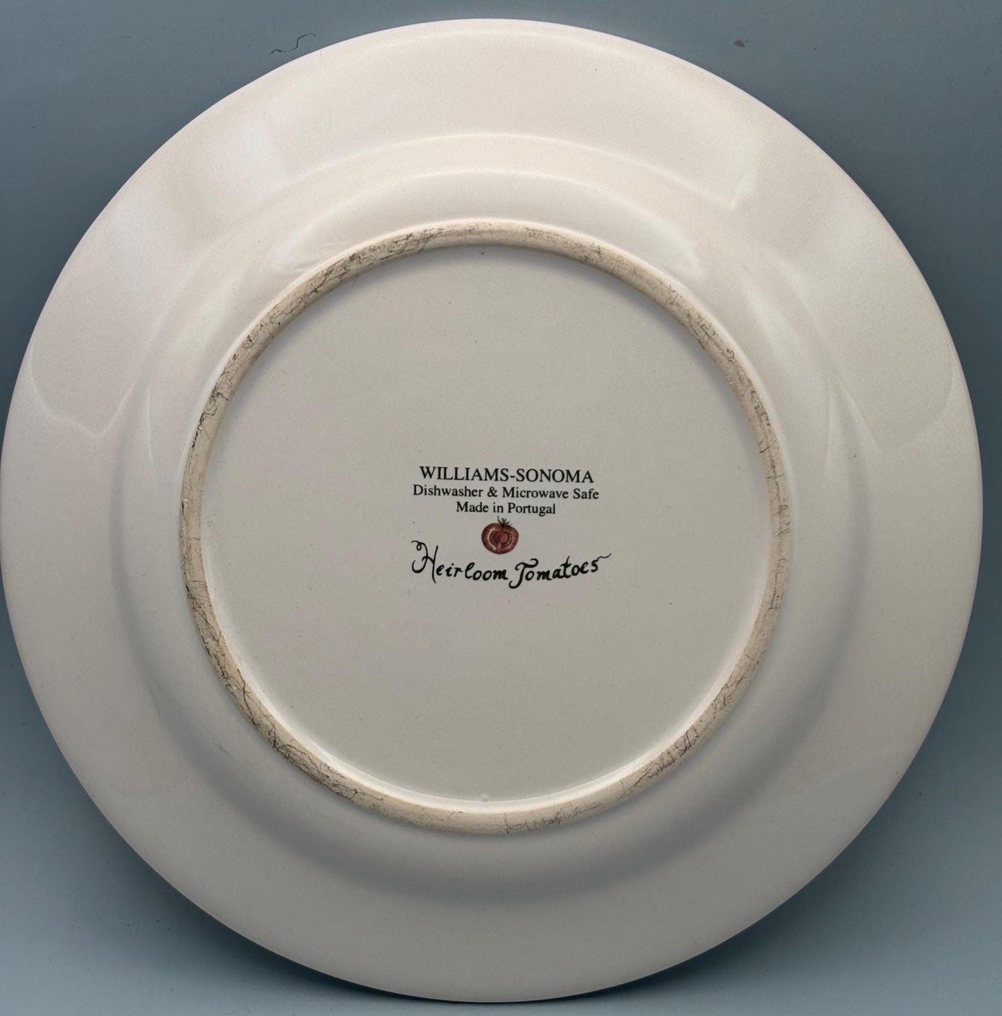 Williams Sonoma Heirloom Tomatoes Collectible Plate, Yellow Ruffled, Tree Tomato, Boxcar Willie, Lover Antiques and Vintage