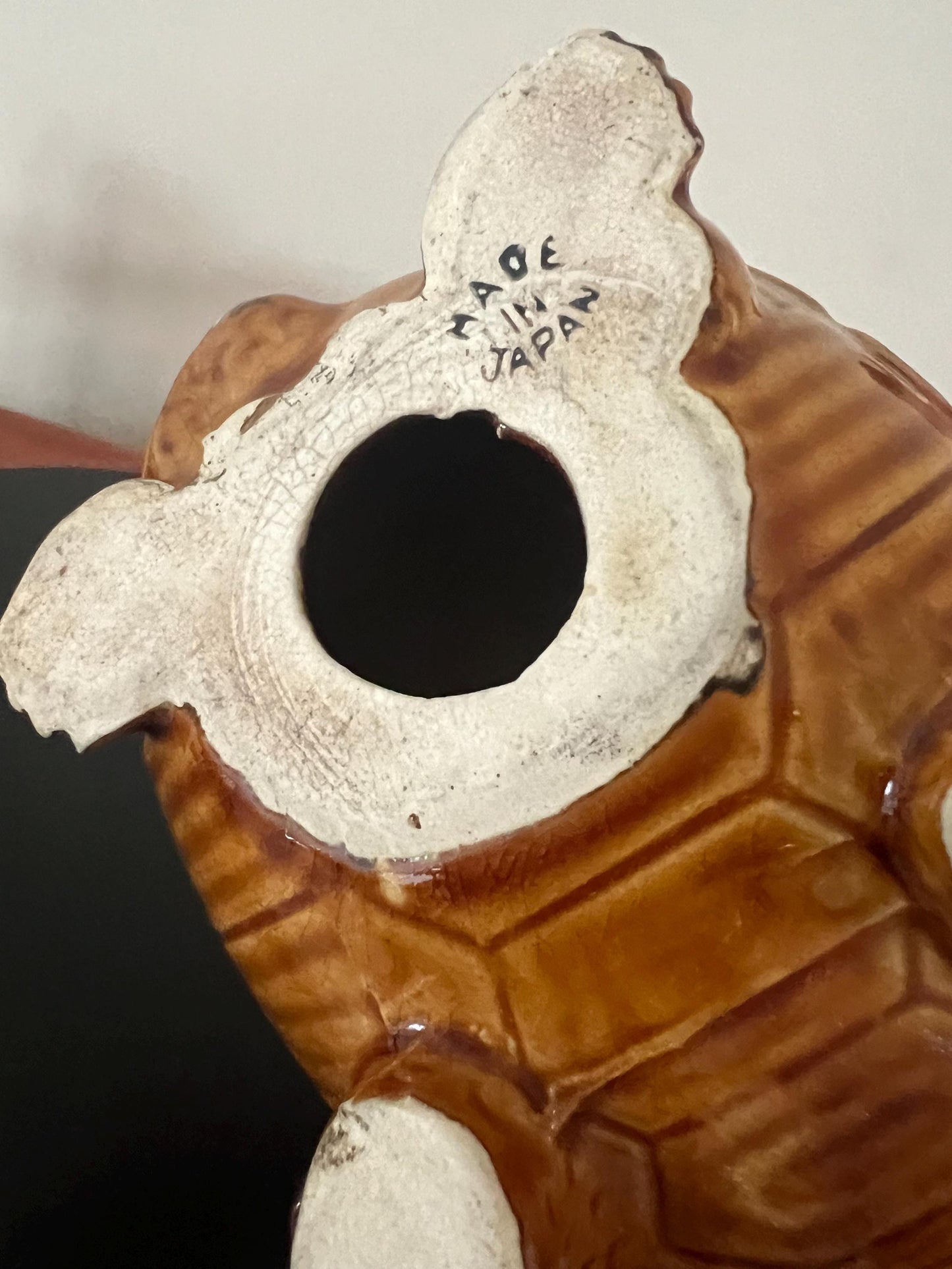 Vintage Brown Ceramic Turtle Figurine - Made in Japan
