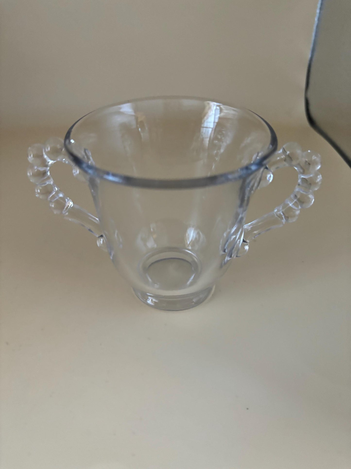 Antique Imperial Beaded Glass Candlewick Creamer Sugar and Holder Set Lover Antiques and Vintage