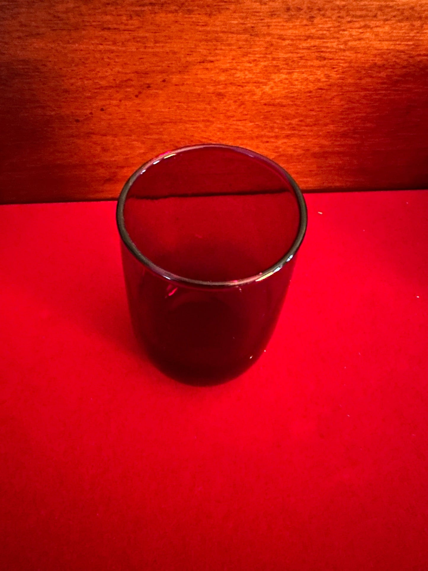 Vintage Ruby Red Glass Cup, Cute Red Glass Art, Lover Antiques and Vintage