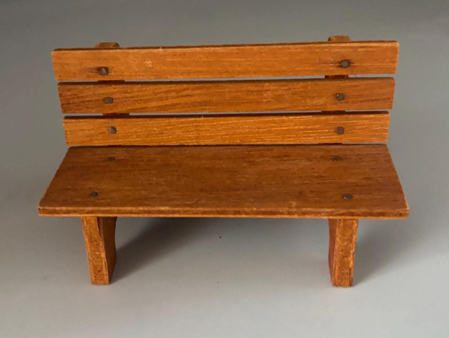 Vintage Dollhouse Wood Bench Miniature Wooden Furniture Lover Antiques Vintage