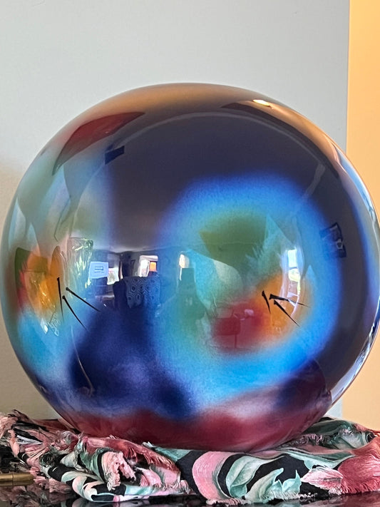 Vintage Judith Stiles Hand-Painted Vase: Colorful Home Decor Art