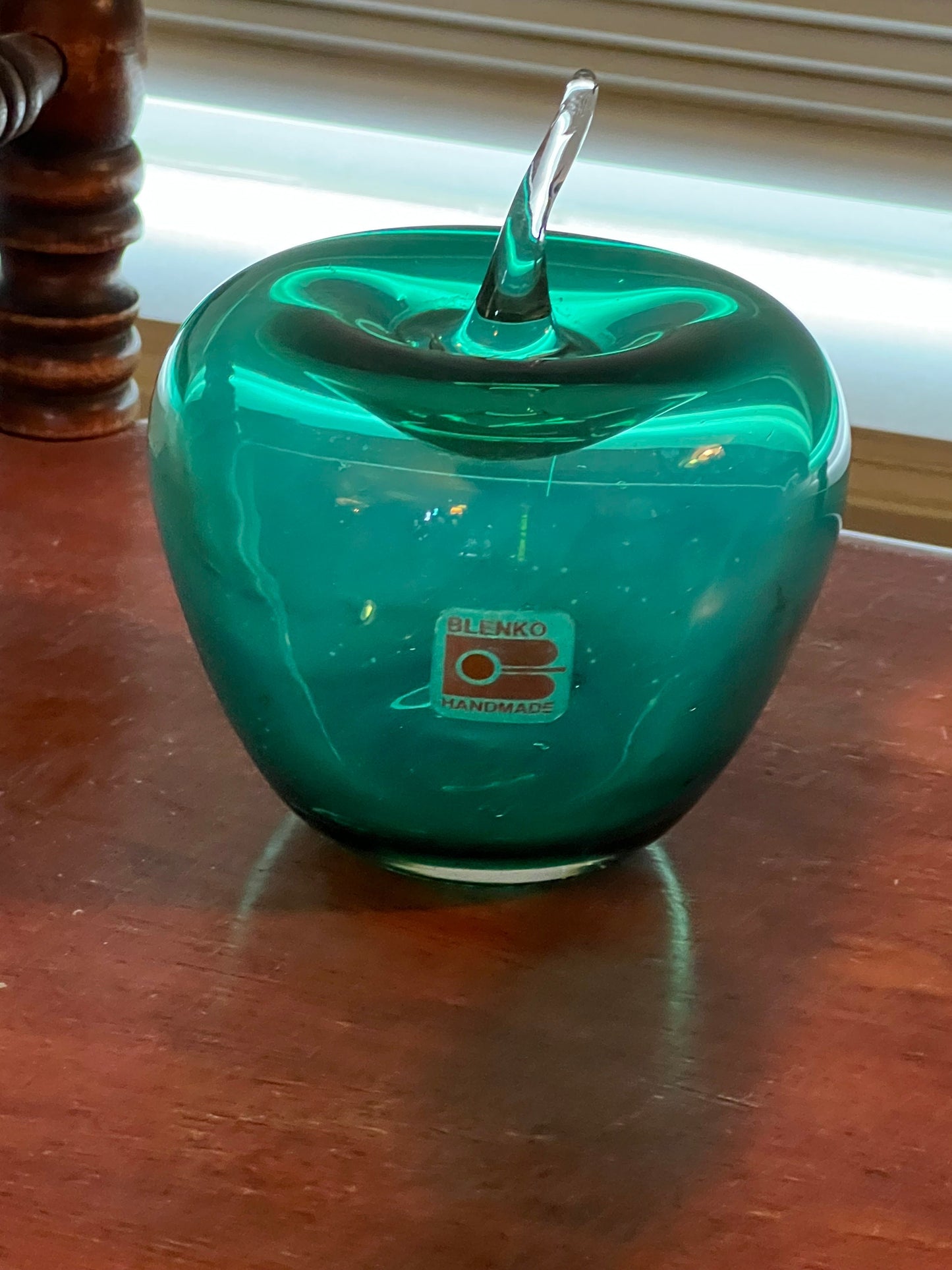 Vintage Blenko Green Glass Apple Paperweight Apples Bookend Green Glass Art Lover Antiques & Vintage