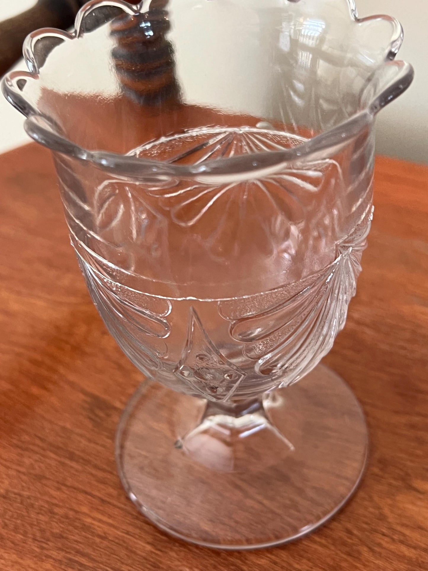 Vintage McKee Glass Wine Glass Water Cup Spooner 1880’s Fan with Diamonds Glass Art Lover Antiques and Vintage