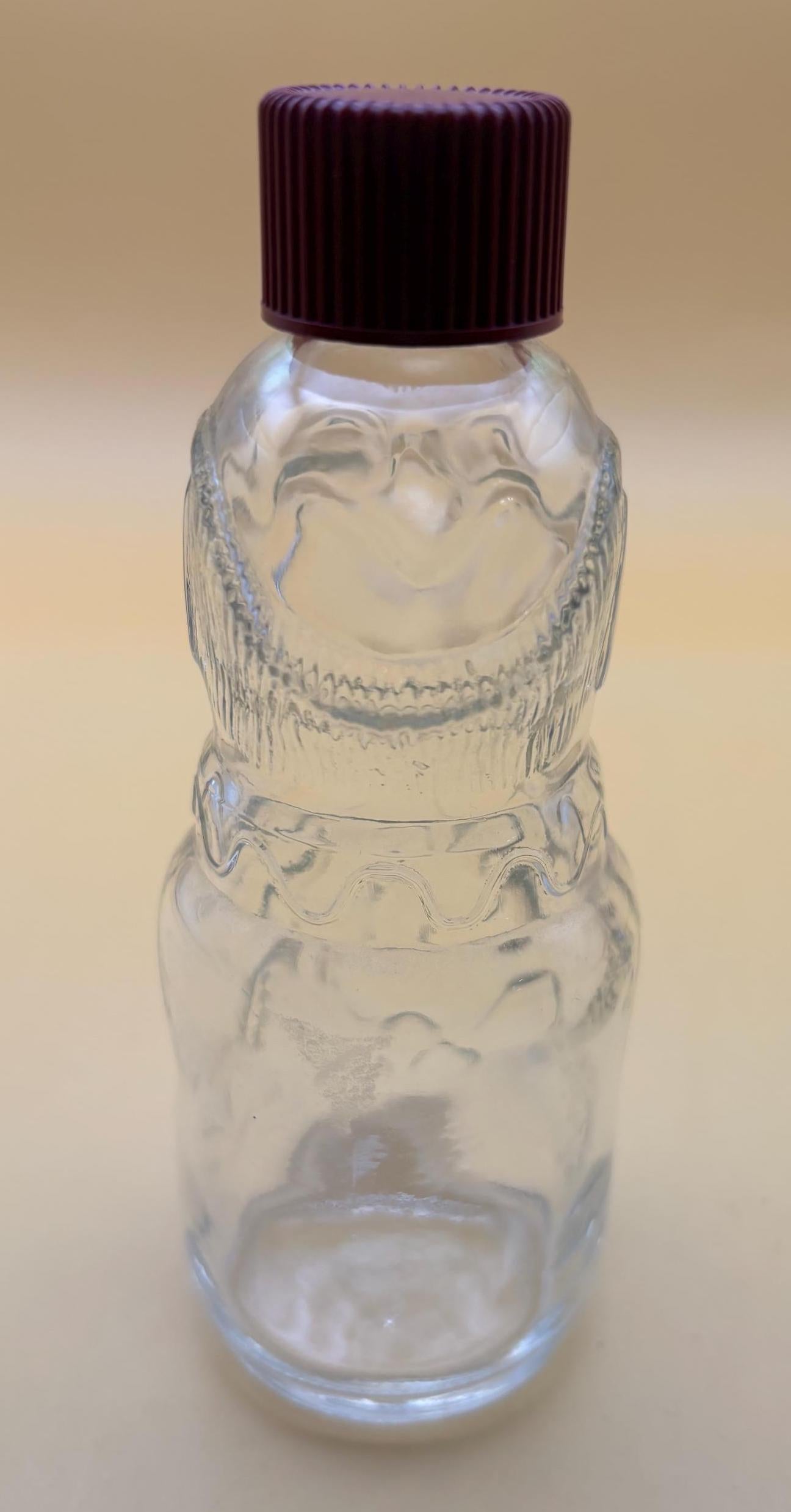 Vintage Flint Bo-Bo the Clown Figural Children’s Medicine Bottle Brockway Glass Company Never Used Lover Antiques and Vintage