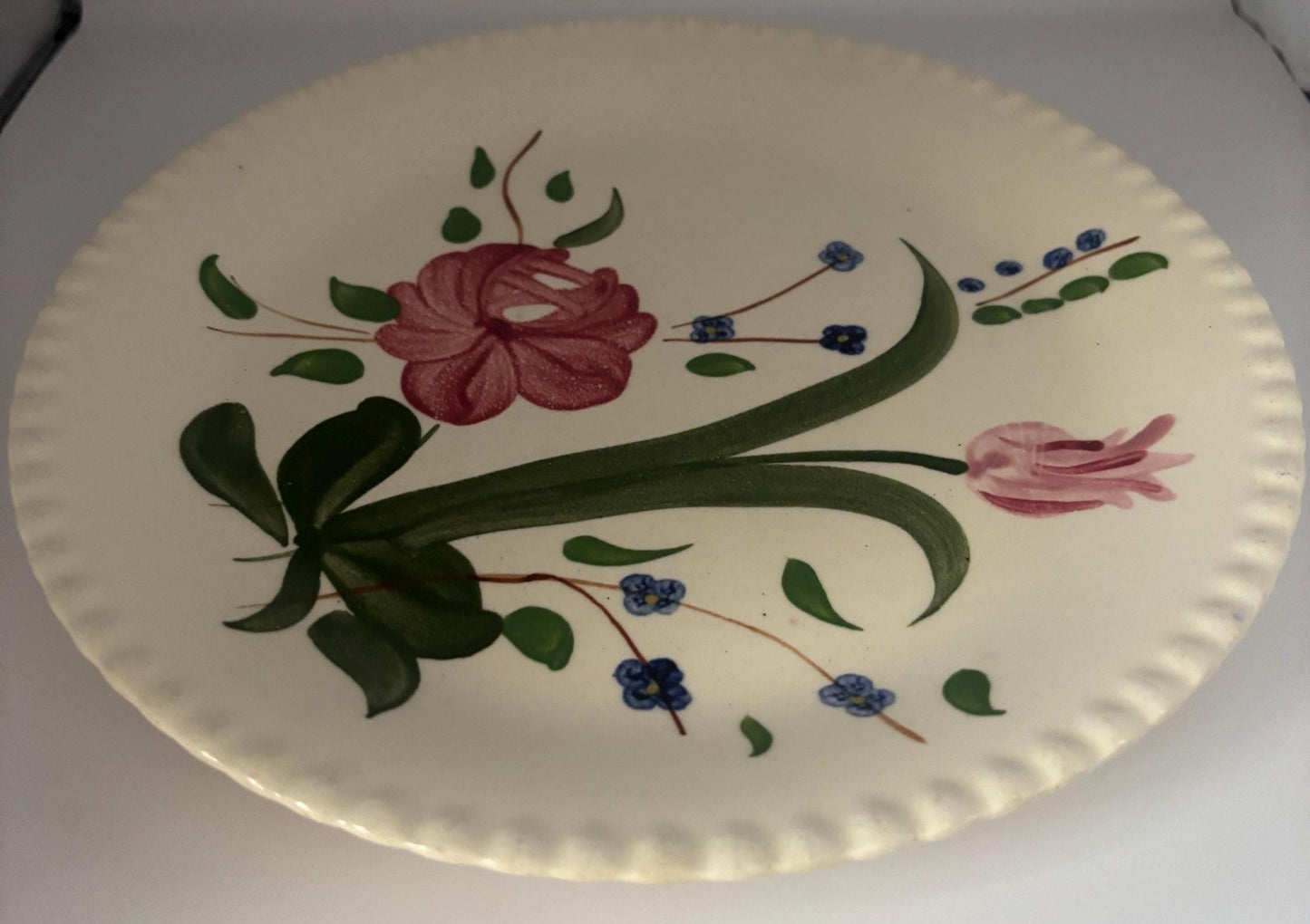 Blue Ridge Blue Bell Bouquet Plate, by Southern Pottery, Circa 1930's, Lover Antiques and Vintage