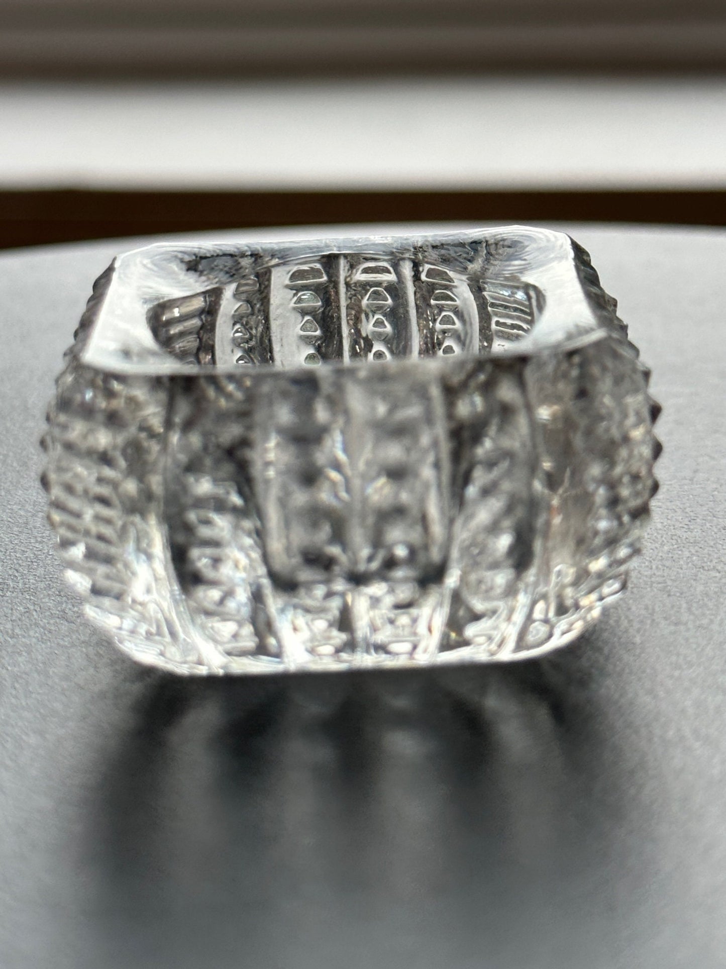 Vintage Clear Cut Crystal Glass Dish: Square Toothpick Holder, Sugar Dish