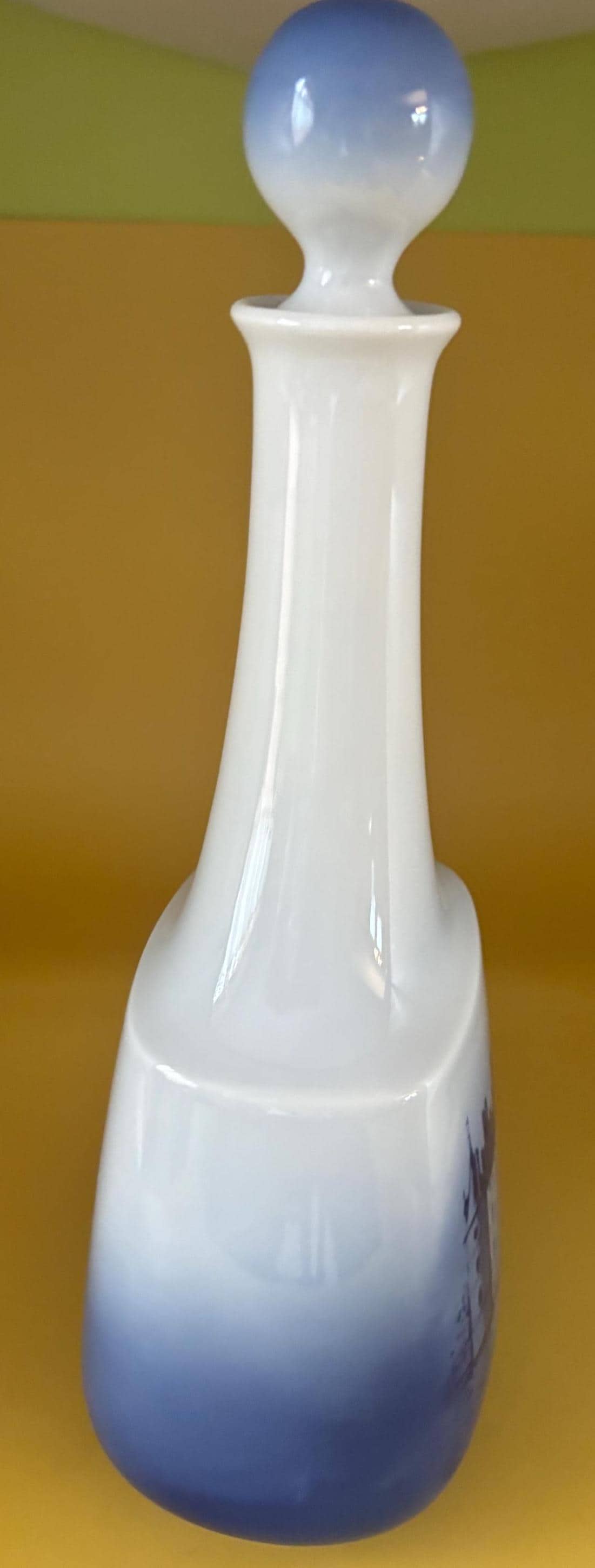 Vintage Royal Copenhagen Porcelain Blue Decanter with Stopper Number 188H Lover Antiques and Vintage