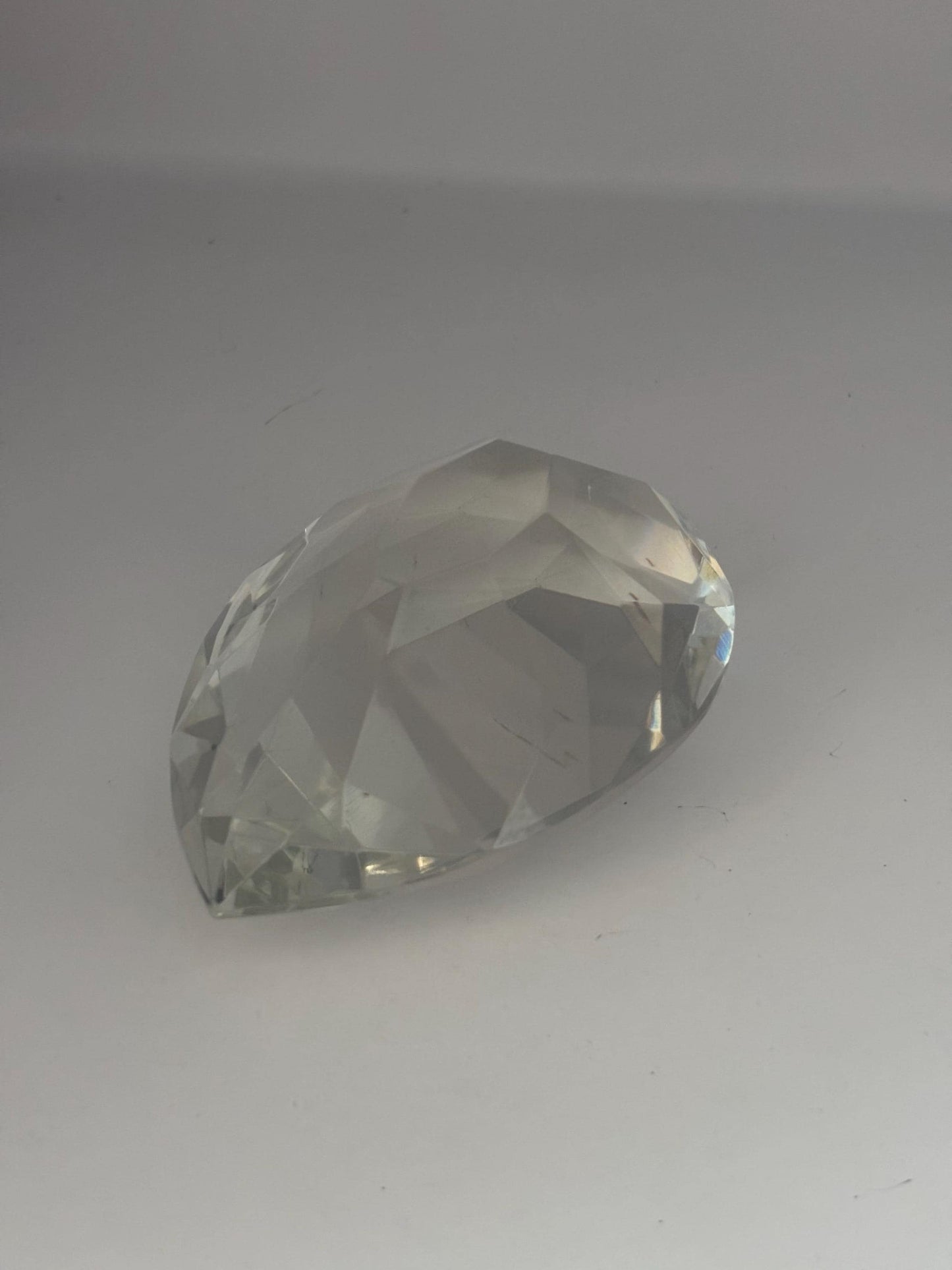 Rosenthal Clear Crystal Pear Shaped Paperweight 6 Inch Vintage Faceted Glass Desk Accessory