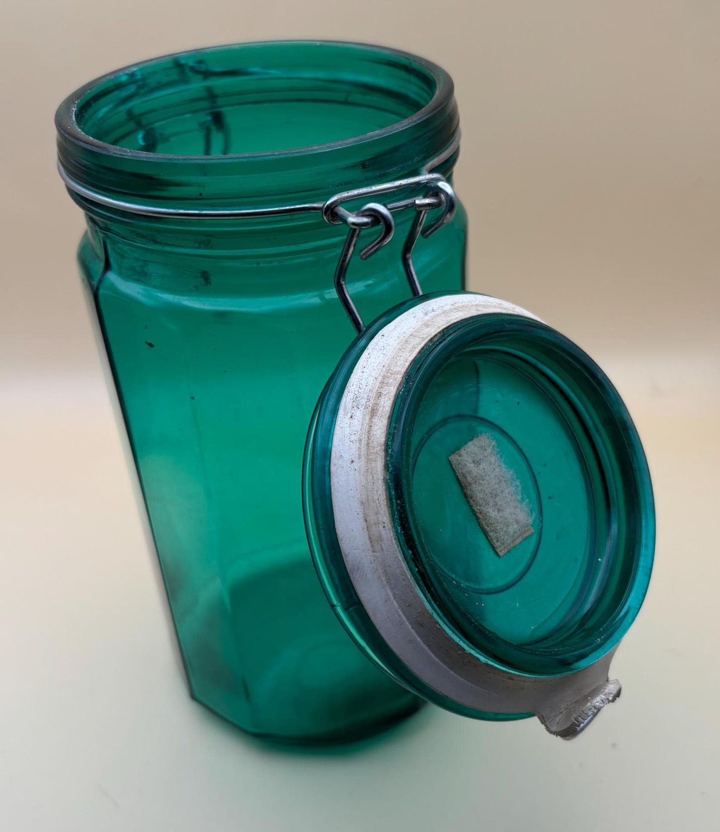 Antique Emerald Green Ideal Ball Glass Jar with Lid Container with Top Lover Antiques and Vintage