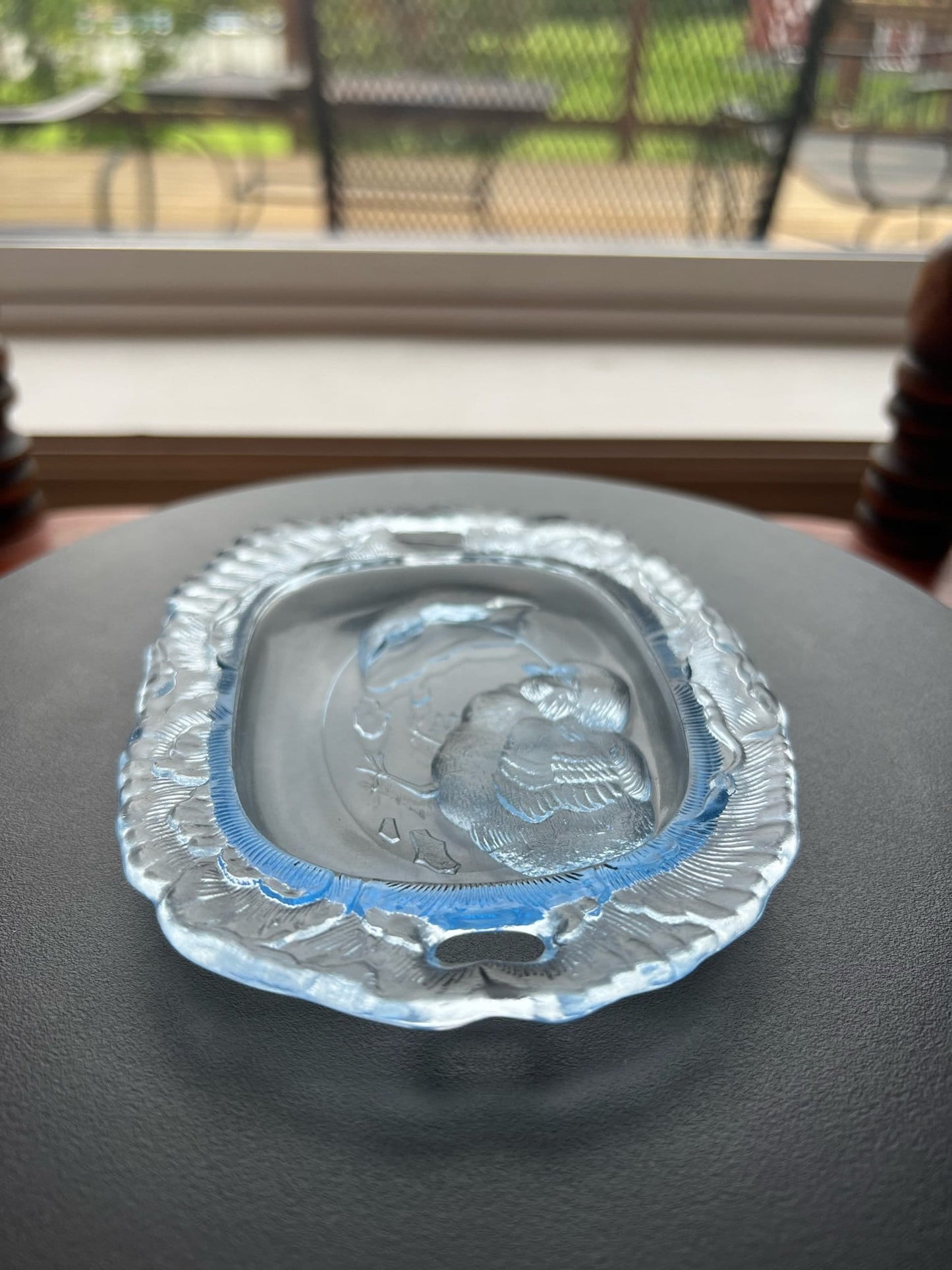 Vintage Pressed Glass Chick Plate: Emerging from Egg Design, 4" Small Plate