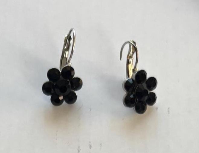 Vintage Long Black Beaded Necklace and Matching Earrings Lover Antiques and Vintage