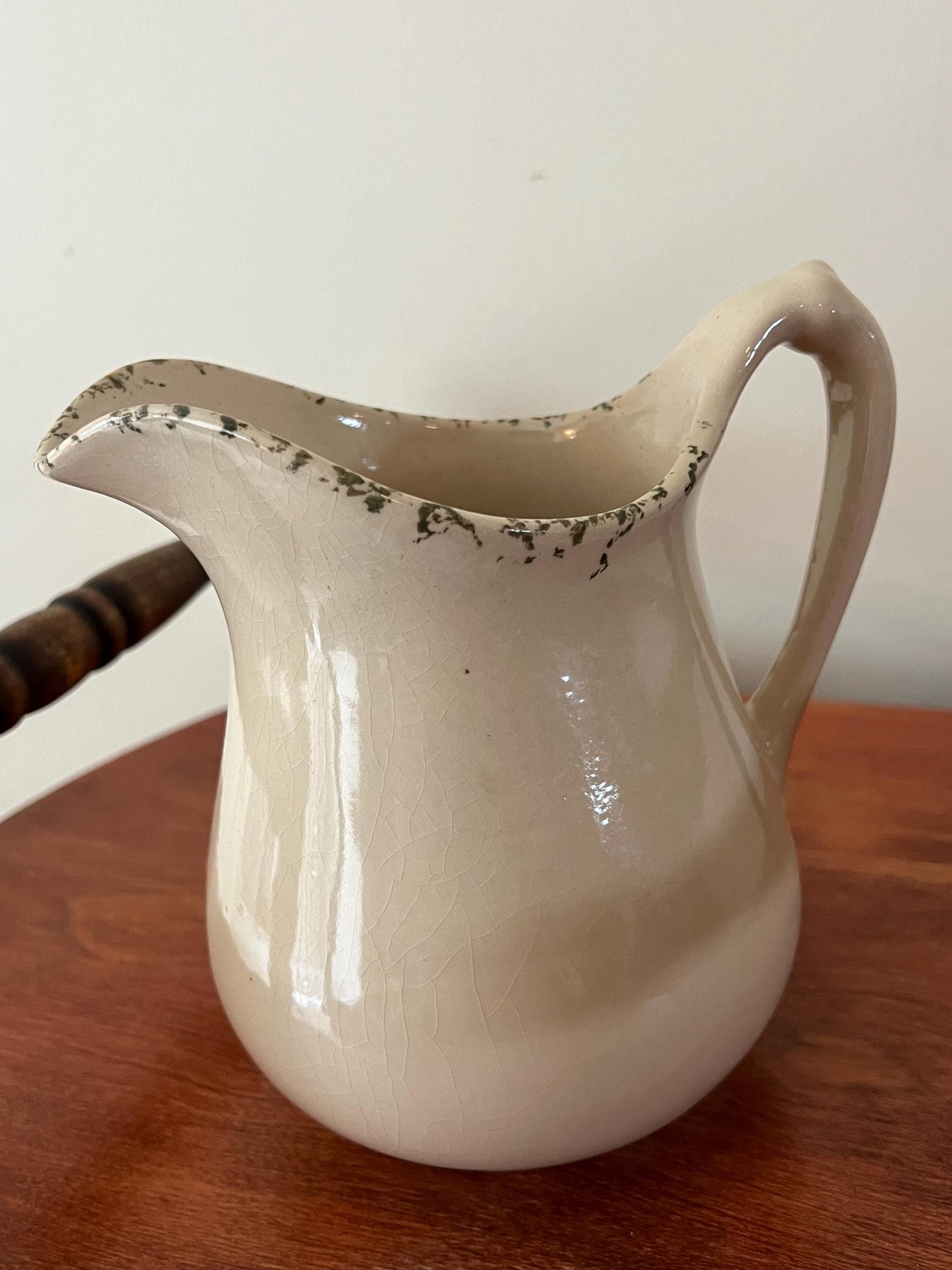 Vintage Sandhurst Stoneware Pitcher: Red Apple Design, New Ulm MN