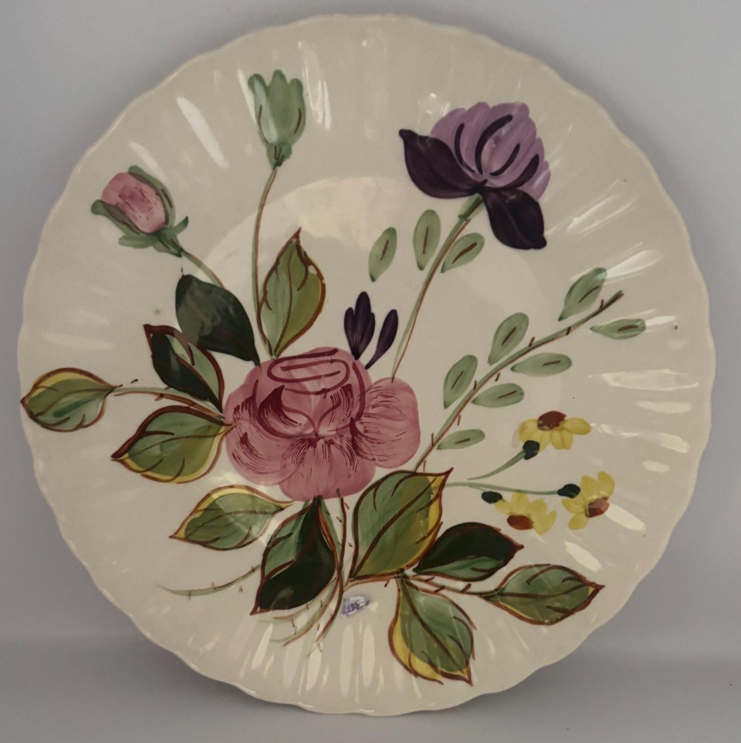 Blue Ridge June Bouquet Dinner Plate, by Southern Potteries, Circa 1930's, Lover Antiques and Vintage