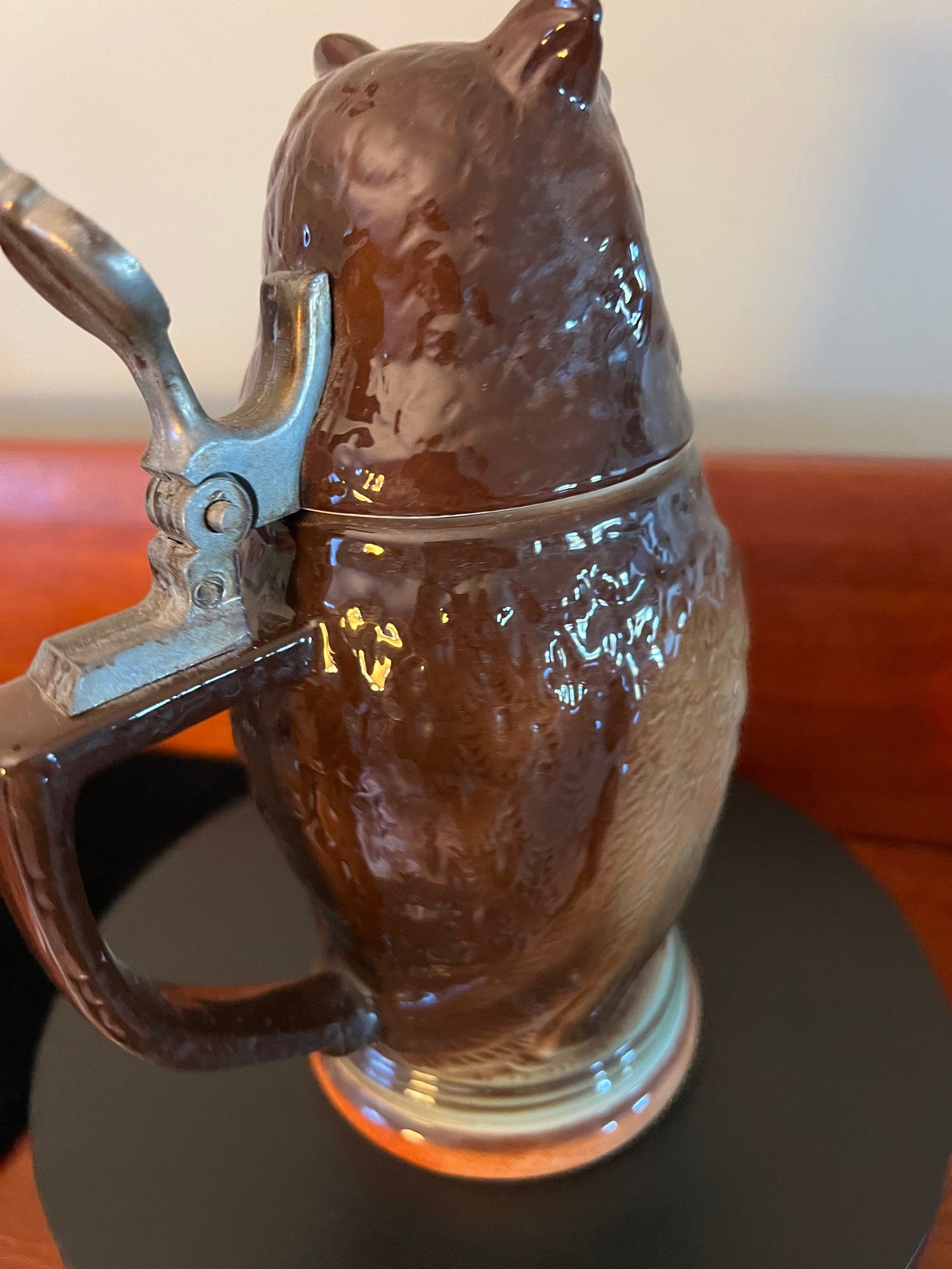 Vintage Porcelain Owl Beer Stein, Tall Owl Stein, Owl Figurine, Lover Antiques and Vintage