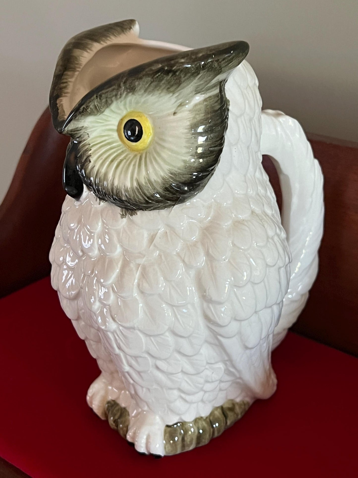 Owl Pitcher, Vintage Ceramic Owl Lover Antiques, Nippon NSP Japan Figurine, Gift for Her
