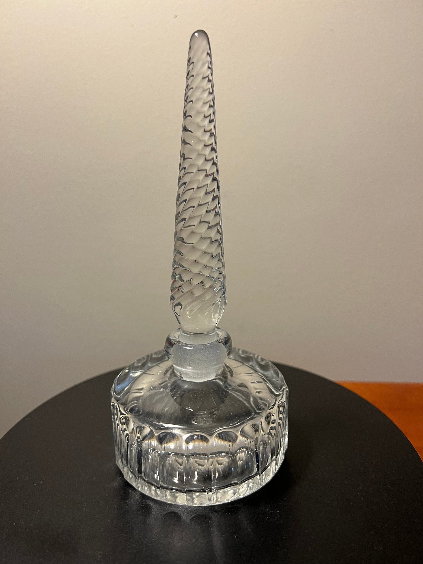 Vintage Cut Crystal Perfume Bottle with Twisted Stopper