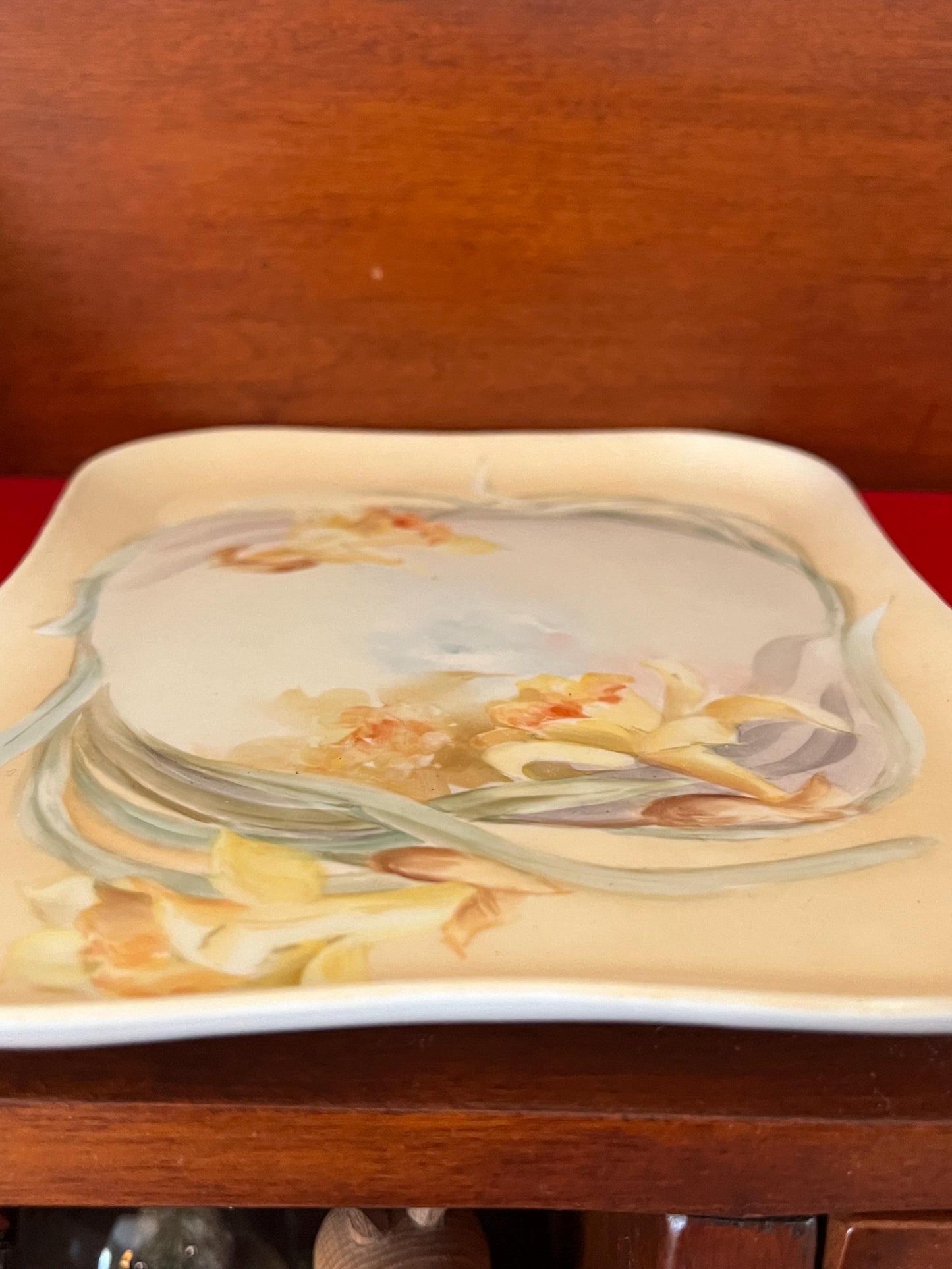 Vintage Limoges of France Porcelain Tray Dish Daffodils Whimsical Stamped Limoges Flowers Design Lover Antiques and Vintage