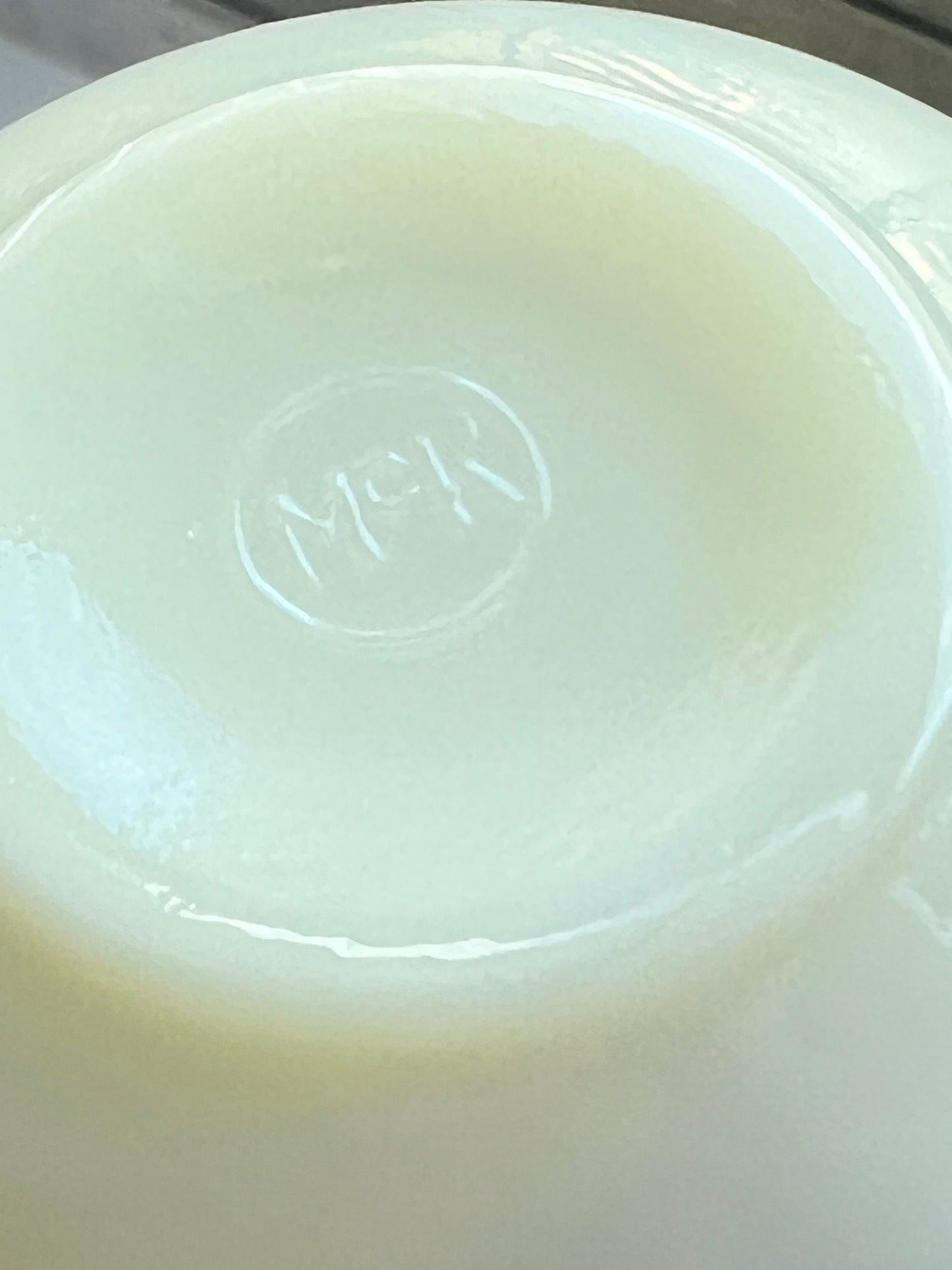 Vintage McKee Uranium Glass Tea Cup: Laurel Red Trim, Child's Tea Set