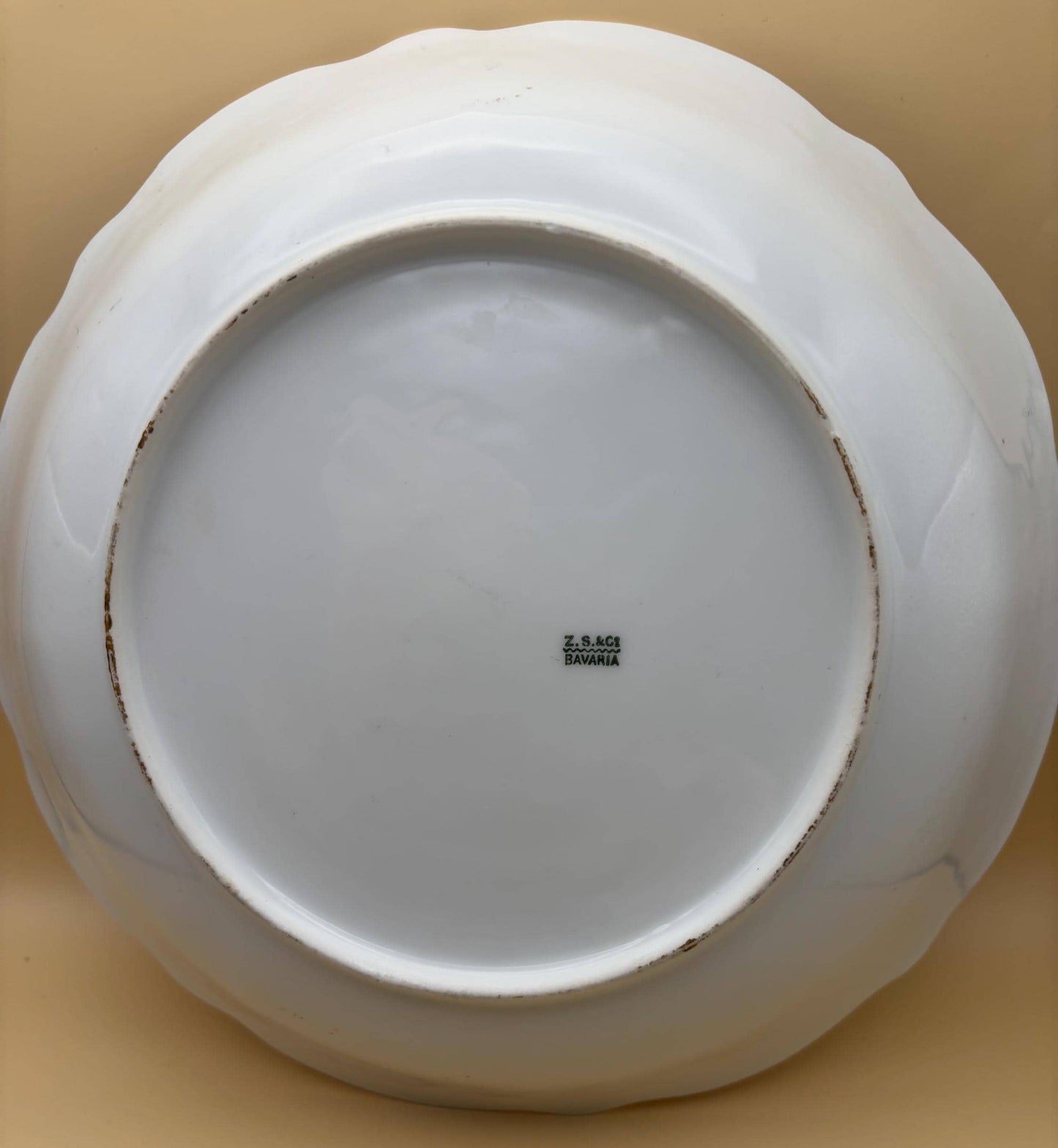 Antique Zeh Scherzer Bavaria Porcelain Bowl Z.S. & Co Plate Cupid and Maiden Surrounding Flowers Design Lover Antiques and Vintage
