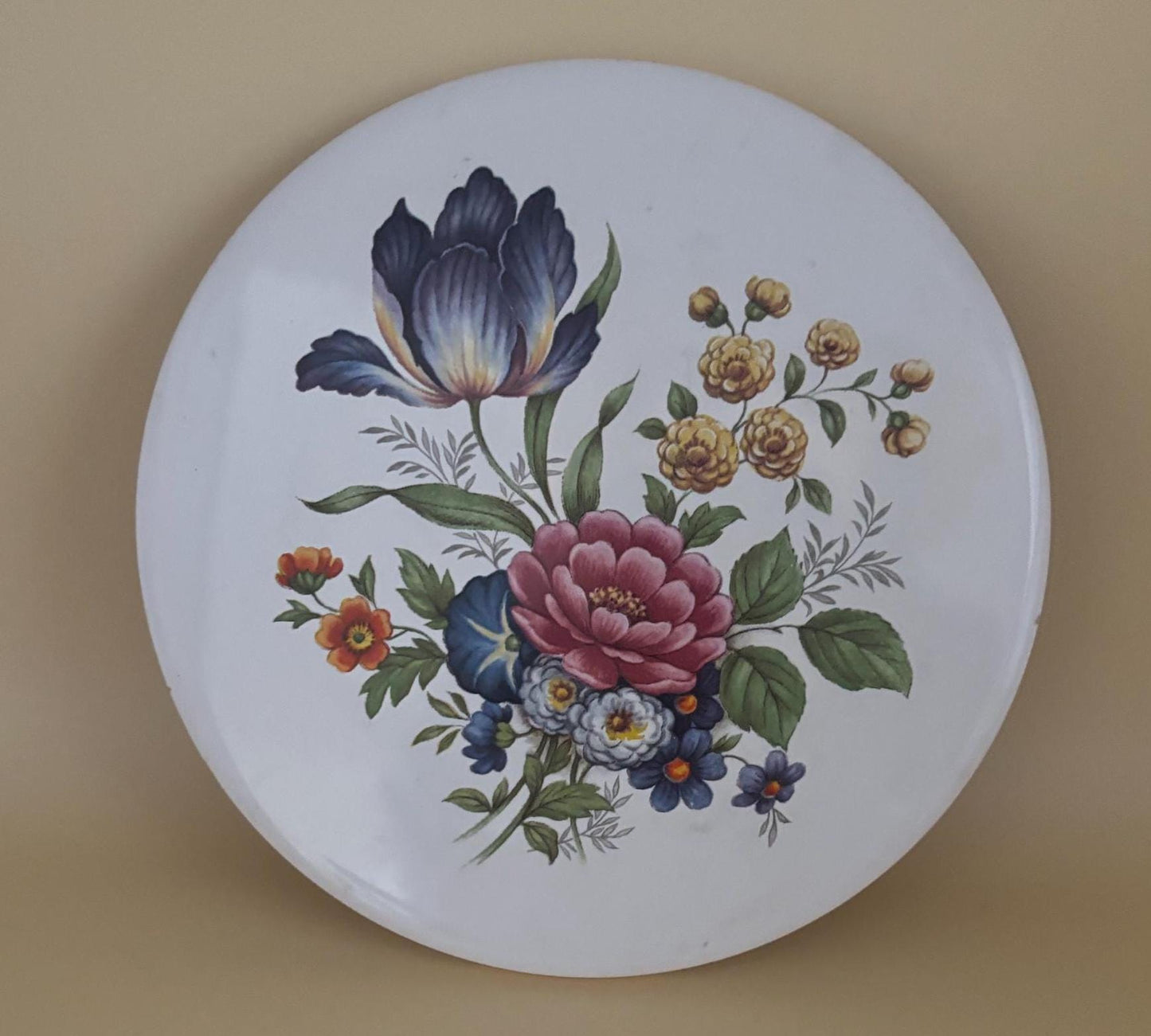 Vintage H & R Johnson England Porcelain Trivet or Wall Hanging Lover Antiques and Vintage