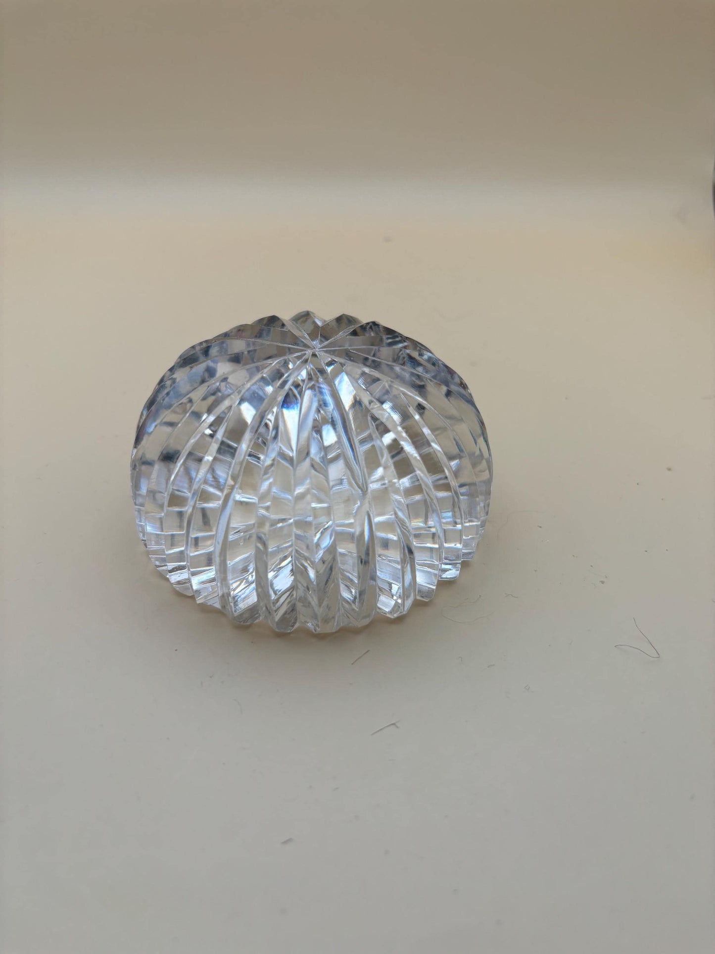 Vintage Lead Glass Crystal Glass Paperweight Multi-Faceted Crystal Glass Lover Antiques and Vintage