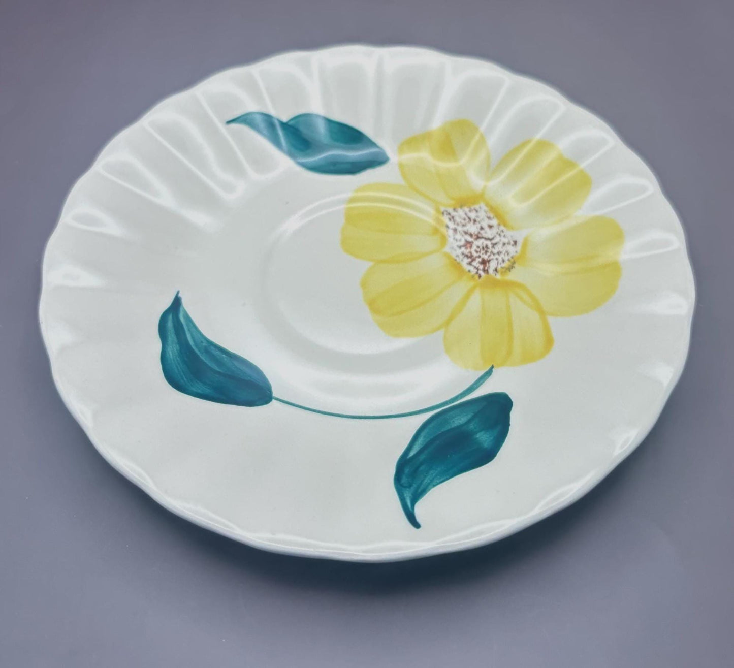 Blue Ridge Southern Potteries Saucer Plate, Ridge Daisy Yellow Flower Design, Lover Antiques and Vintage