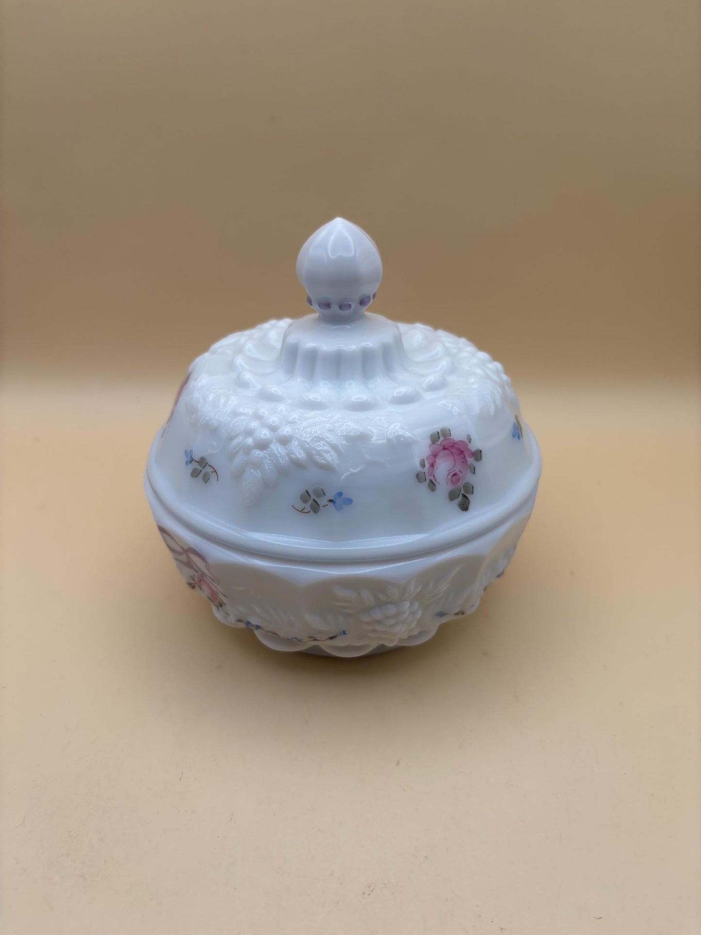 Vintage Westmoreland Lidded Compote Candy Dish Autumn Grape Design Lover Antiques and Vintage