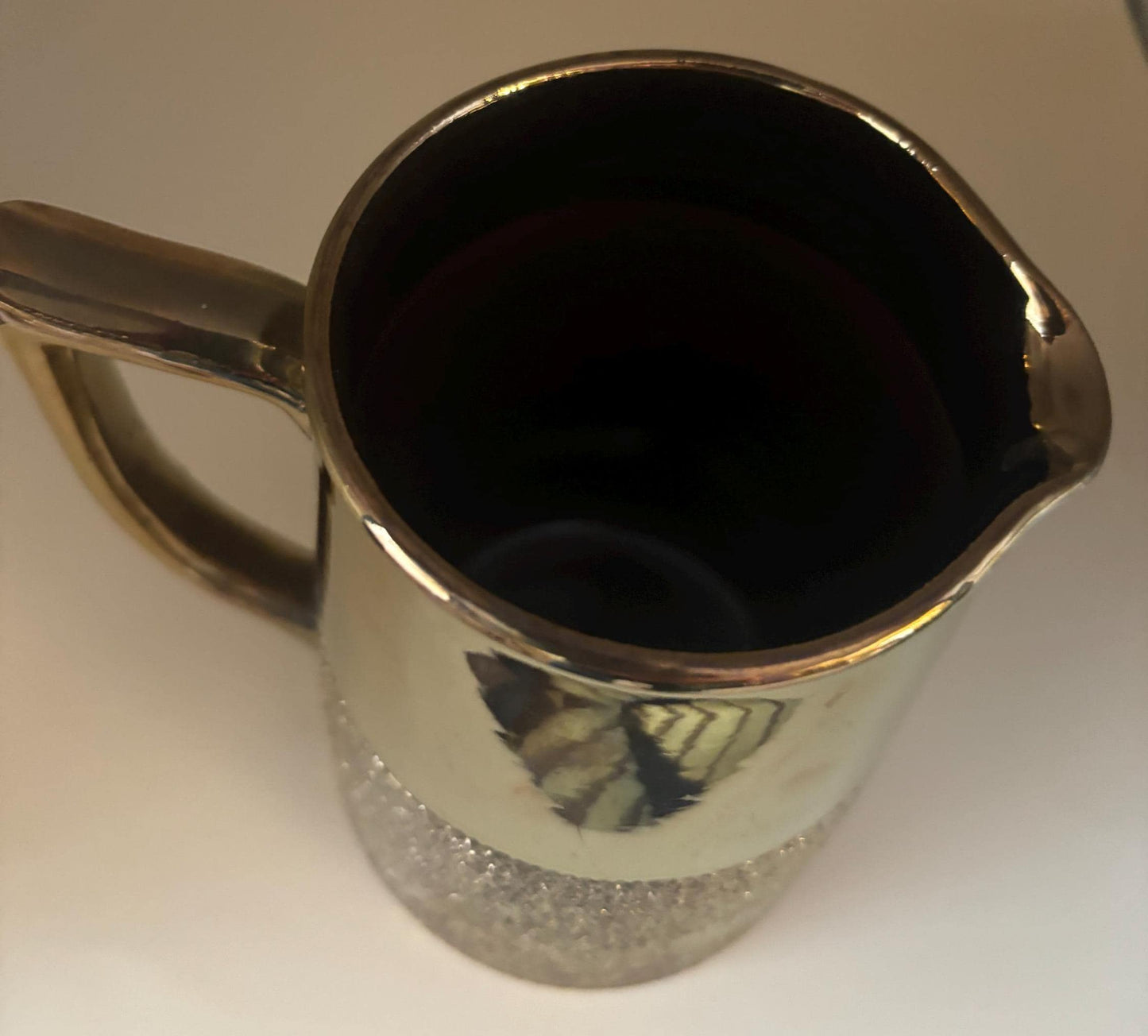 Vintage Gold Over Copper Pitcher Metal Pitcher with Cool Design Lover Antiques and Vintage