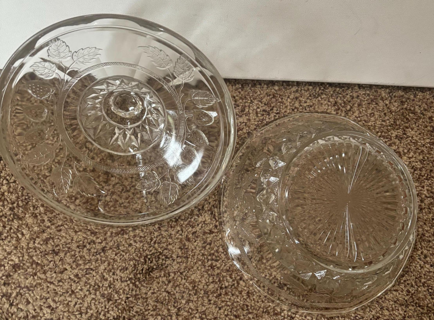 Antique Glass Adorned with Strawberries Glass Covered Dish with Lid Lover Antiques and Vintage