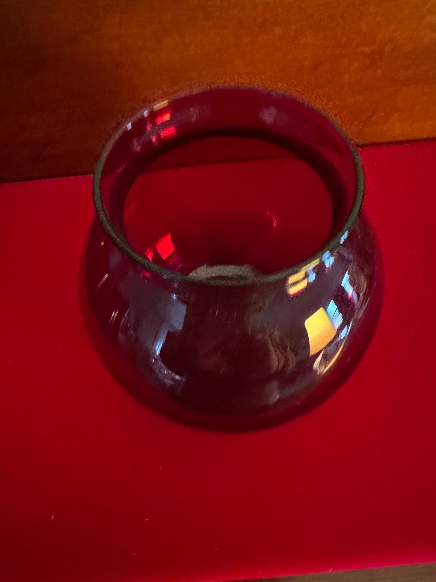 Vintage Ruby Red Glass Vase: Mini Art Glass Pitcher