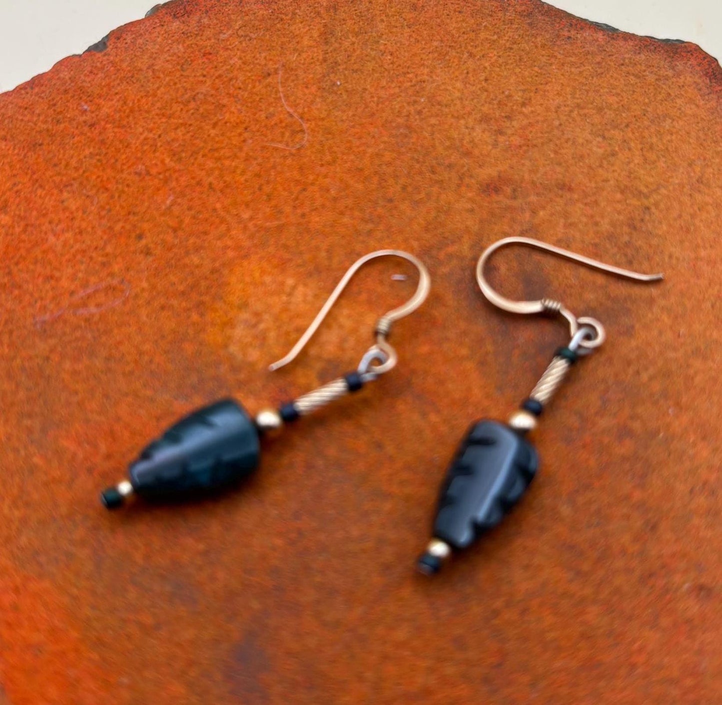 Vintage Dark Jade Earrings Lover Antiques and Vintage