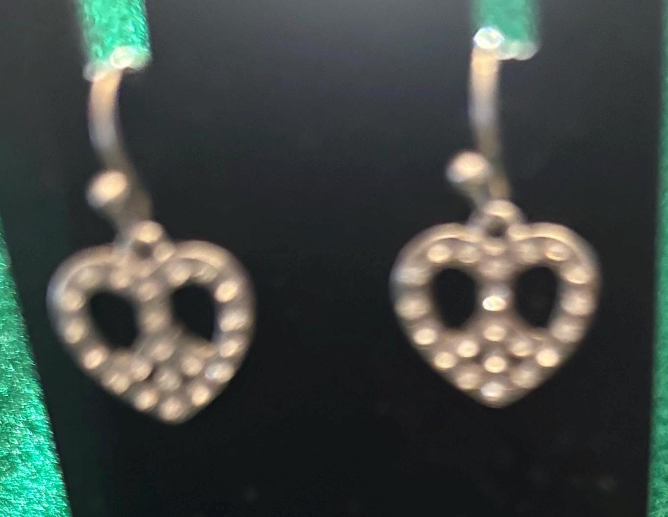 Heart Shaped Pretzel Silver Earrings, Lover Antiques and Vintage