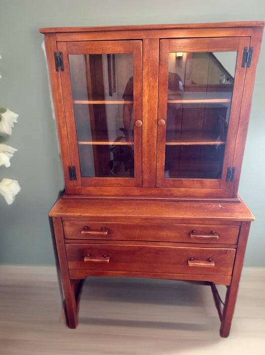 Vintage Cushman Marlboro China Cabinet & Serving Table - Colonial Style