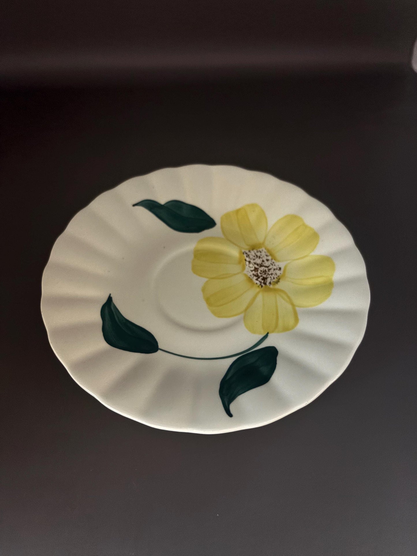 Blue Ridge Southern Potteries Saucer Plate, Ridge Daisy Yellow Flower Design, Lover Antiques and Vintage