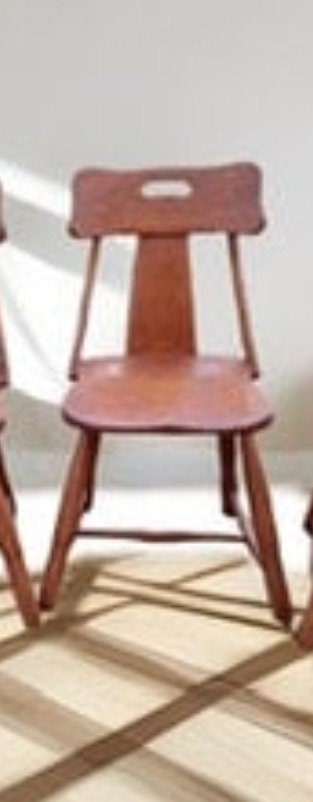 Vintage WR Dallas Maple Chair: T-Back Brutalist Style