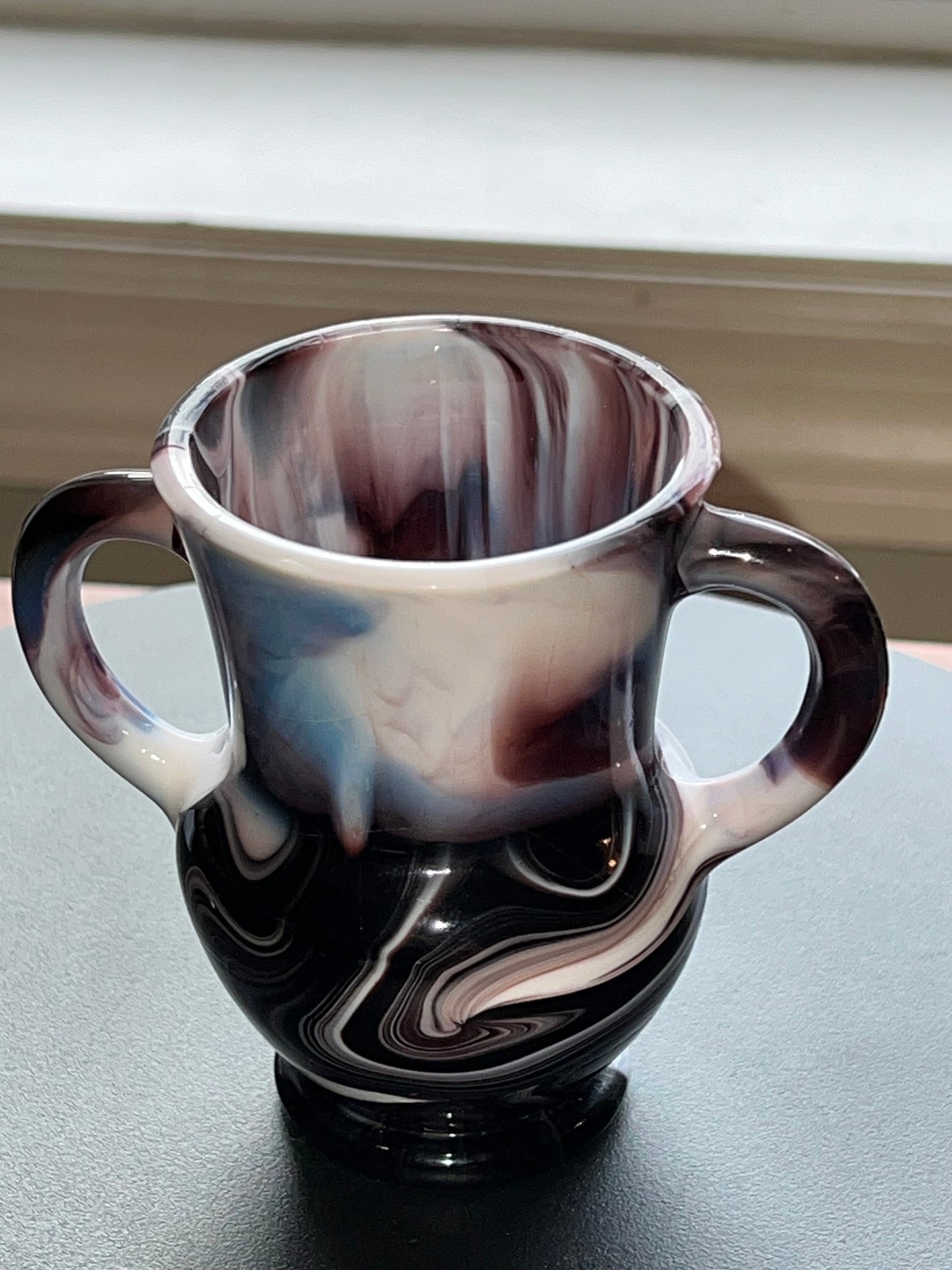 Vintage Purple Slag Glass Toothpick Holder: Antique Glass Art