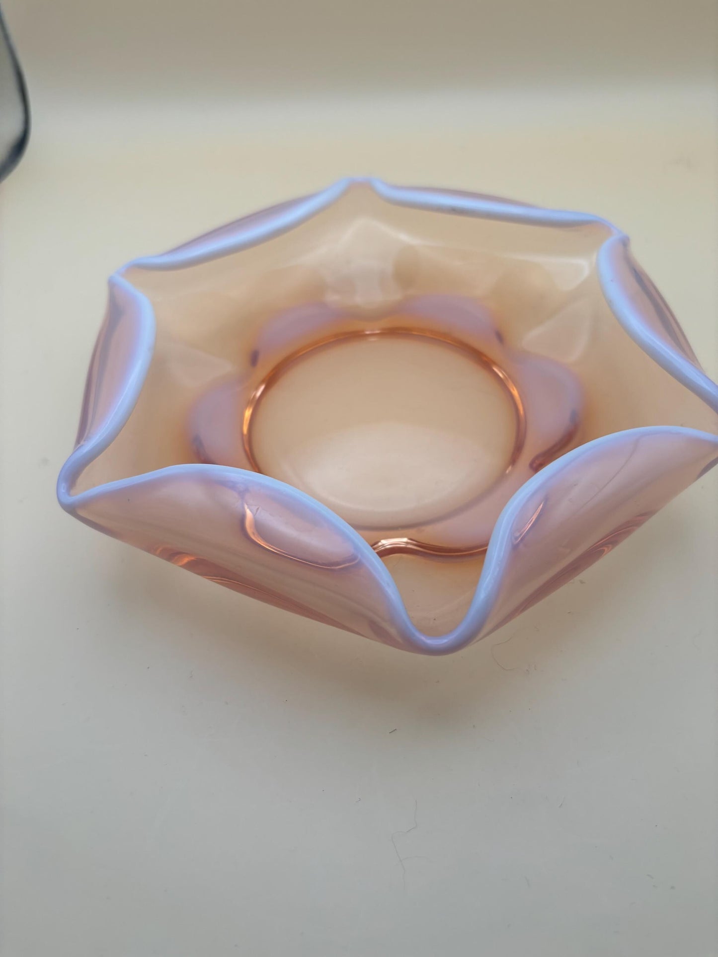 Vintage Fenton Pink Opalescent Vase Cranberry Dish Lover Antiques and Vintage