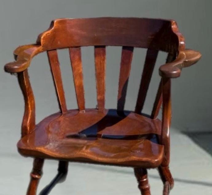 Vintage Cushman Colonial Captain's Chair: Rustic Barrel Back Armchair