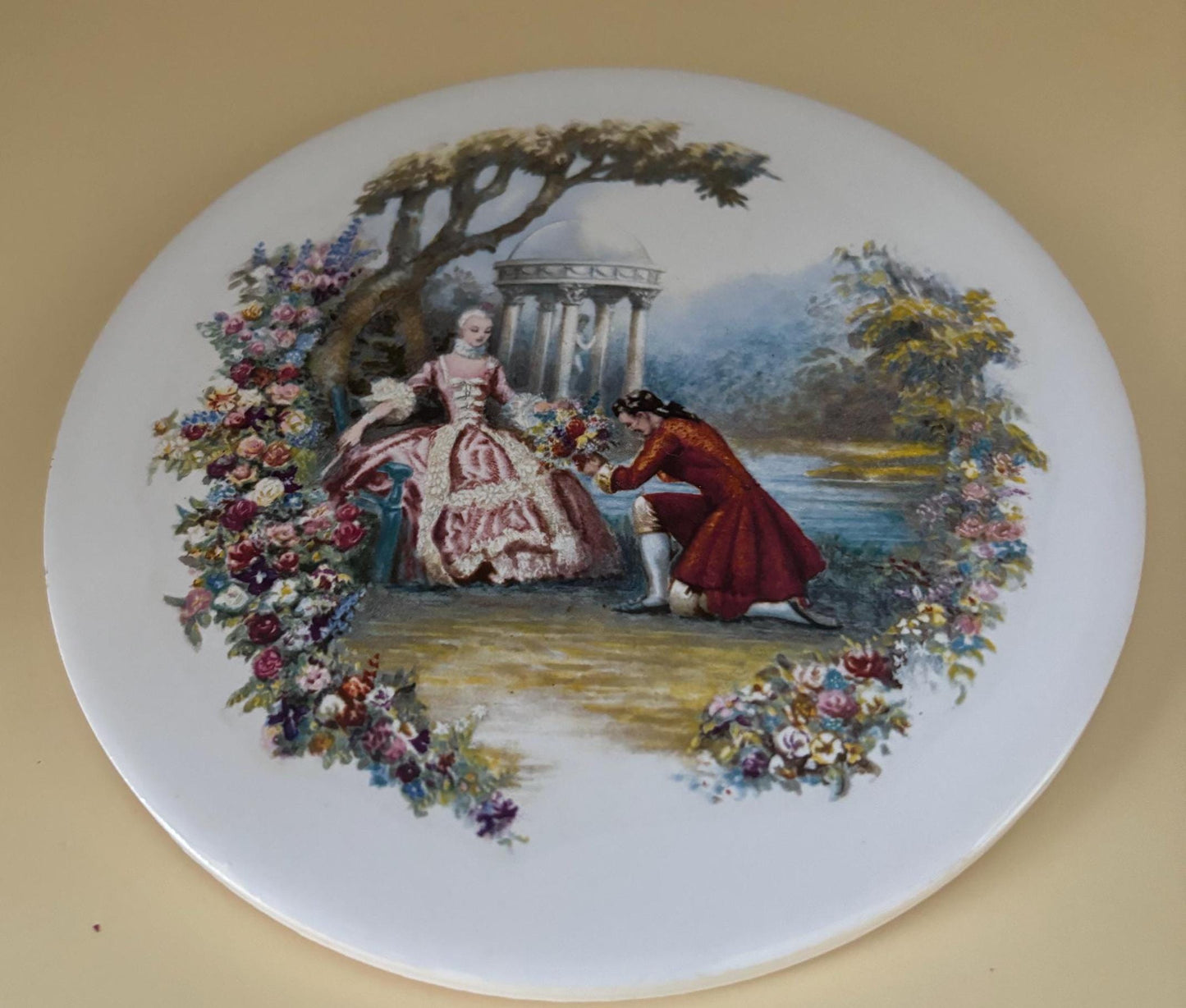Vintage H & R Johnson England Porcelain Trivet or Wall Hanging Lover Antiques and Vintage