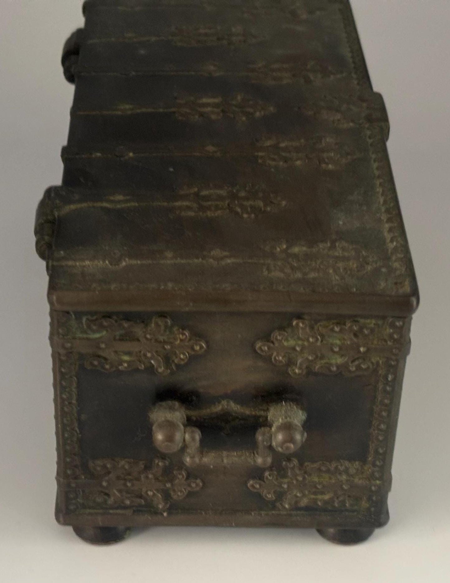 Antique Bronze Trinket Box: Battle of Lyndanisse, Danish Casket