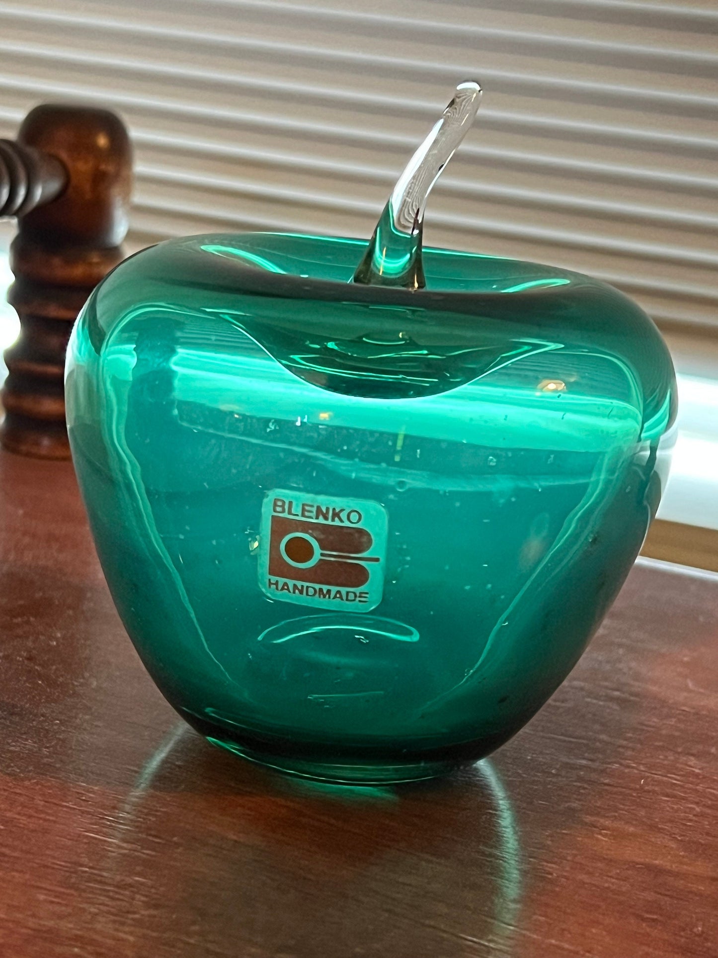 Vintage Blenko Green Glass Apple Paperweight Apples Bookend Green Glass Art Lover Antiques & Vintage