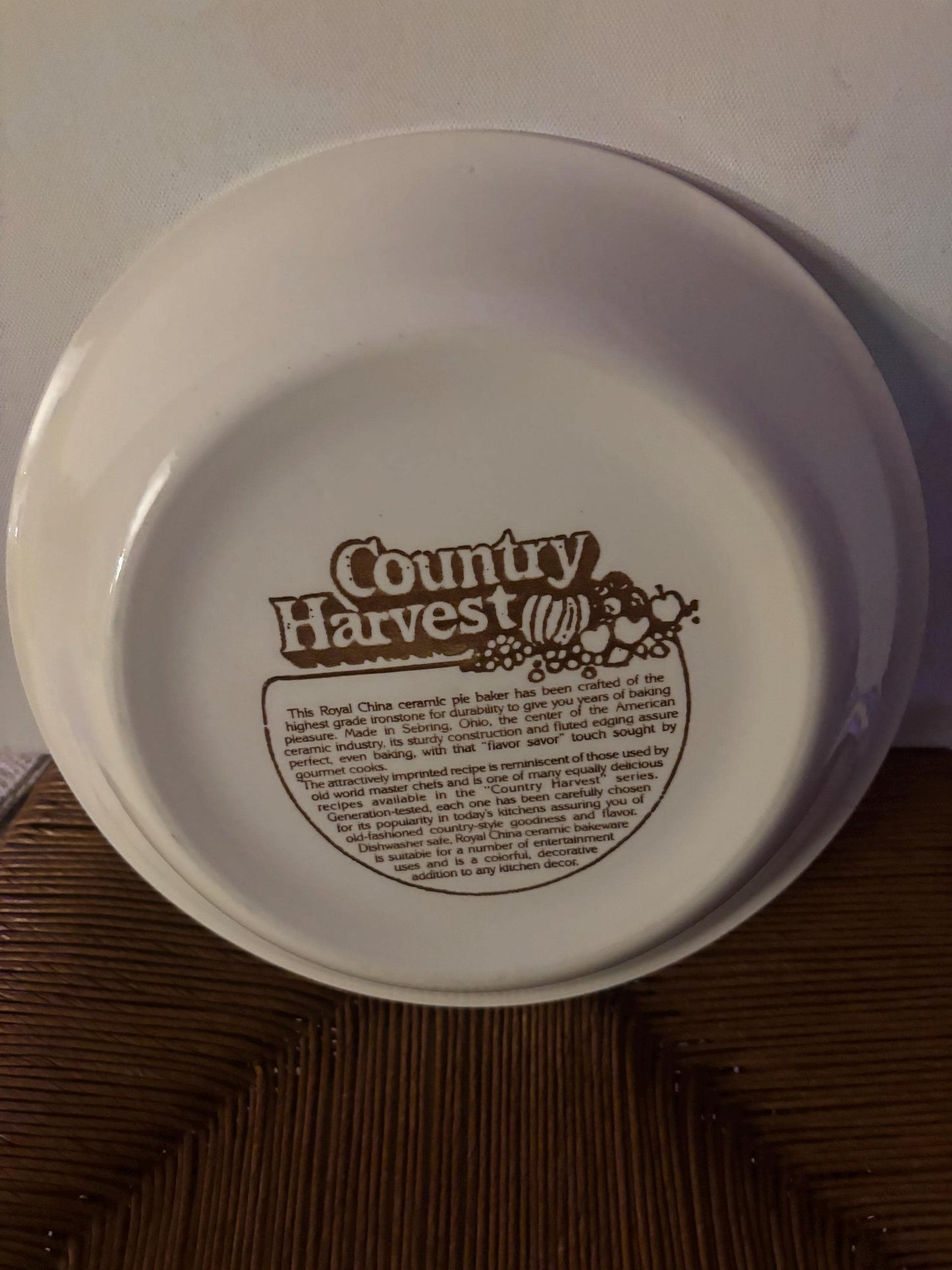 Vintage Jeannette Royal China Pie Plate Country Harvest Series Strawberries Basket Cream Pitcher Design Lover Antiques and Vintage