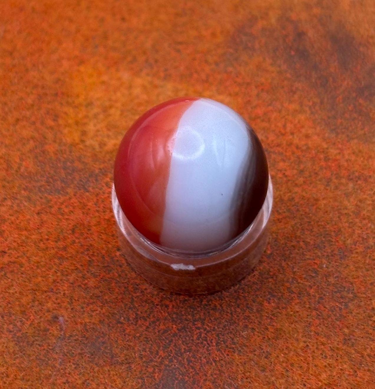 Vintage All Red Glass Marble Orange Brown White Glass Marble Lover Antiques and Vintage