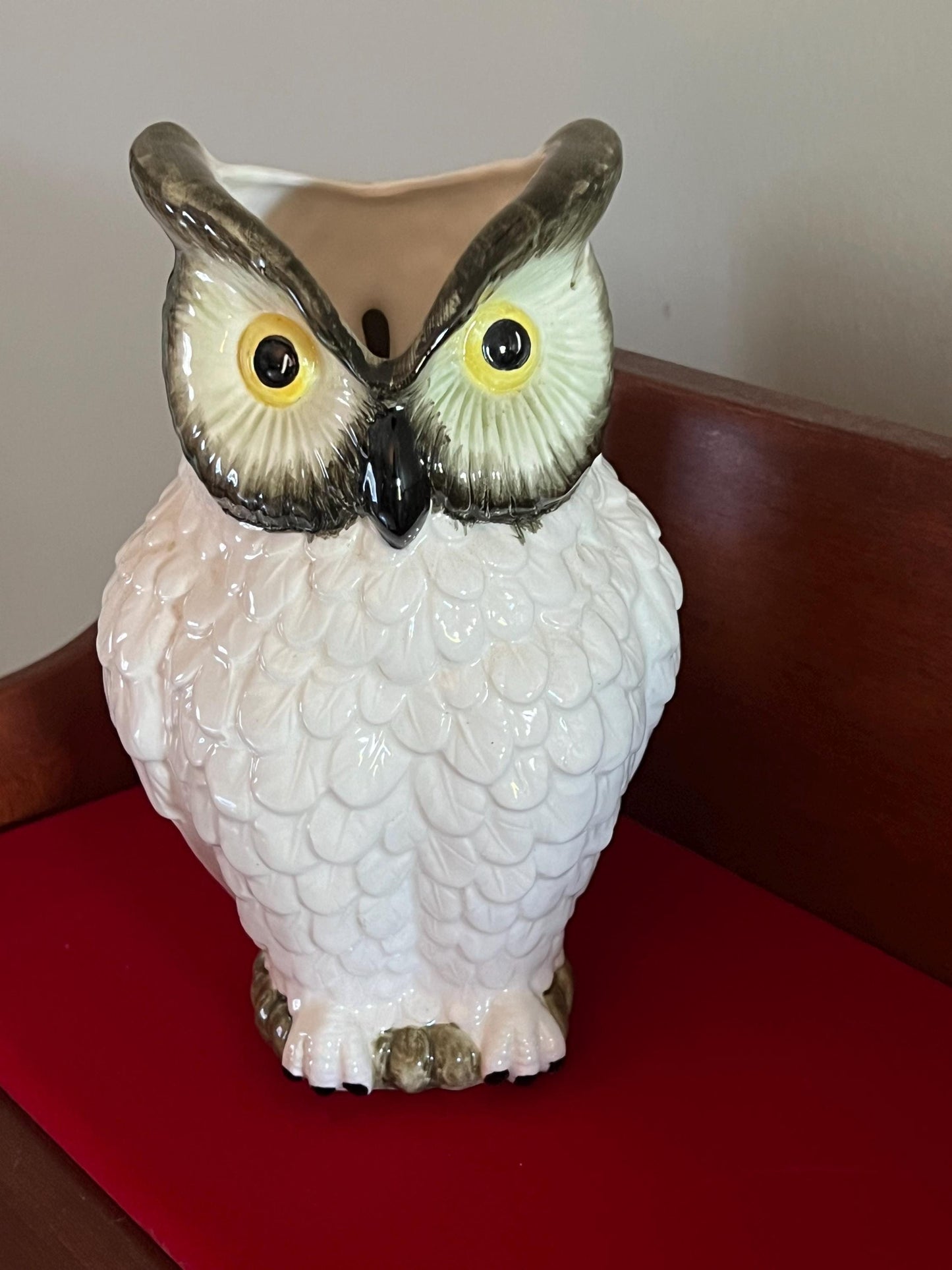 Owl Pitcher, Vintage Ceramic Owl Lover Antiques, Nippon NSP Japan Figurine, Gift for Her