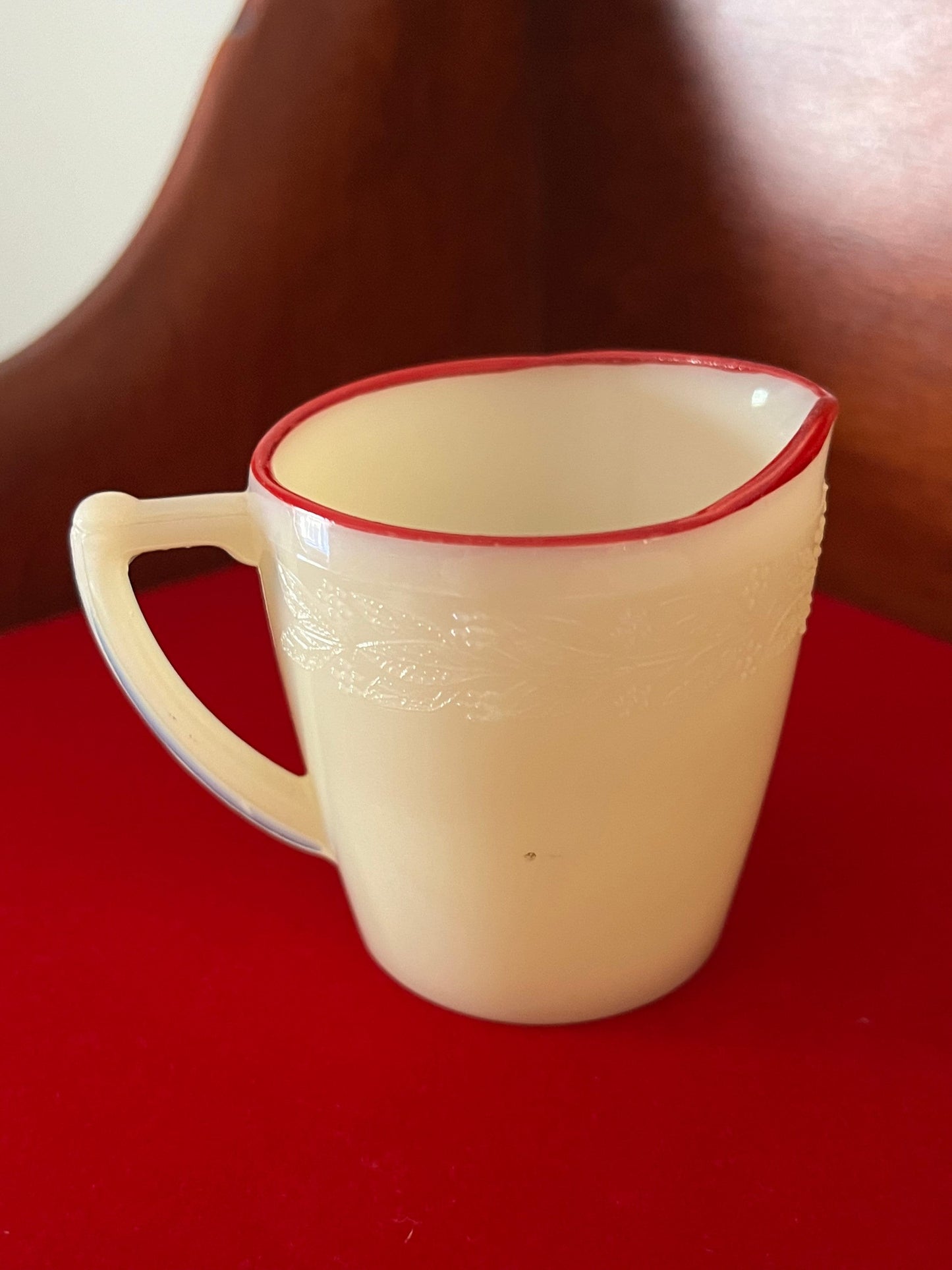 Vintage Uranium Glass Creamer Server by McKee Glass Children’s Tea Set Laurel Red Trim Lover Antiques and Vintage